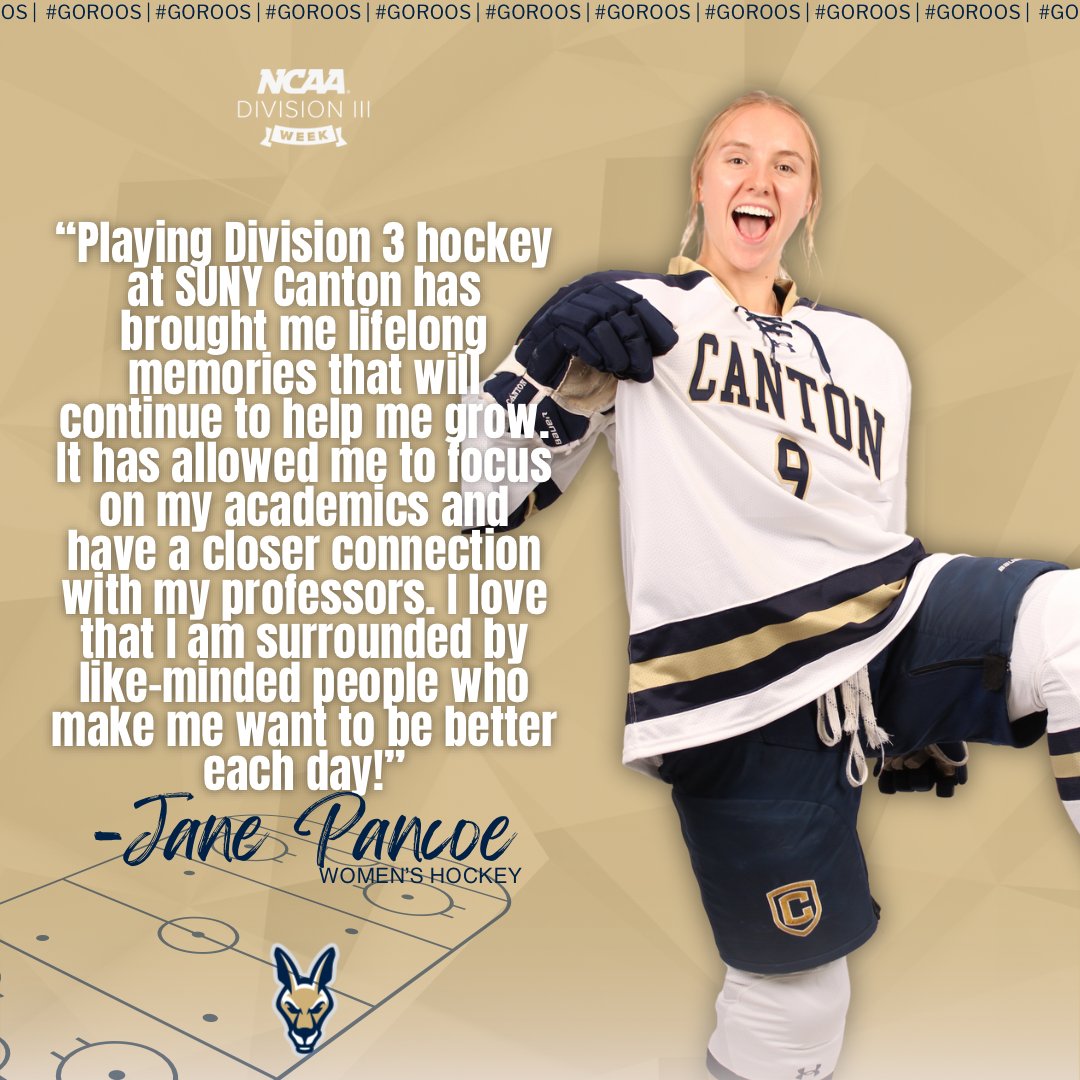We continue with Day 5 of NCAA D-III Week as Jane Pancoe from the women's hockey team 🏒 shares what makes her D-III experience! #D3Week #WhyD3