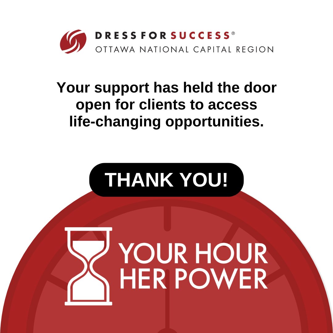 As we wrap up our #YourHourHerPower campaign, we are thrilled to share the final tally: together, we raised over $20,000! To everyone who donated, shared + supported our cause: THANK YOU! Your generosity lights the way for a brighter, more equitable future💖 #DFSOttawa