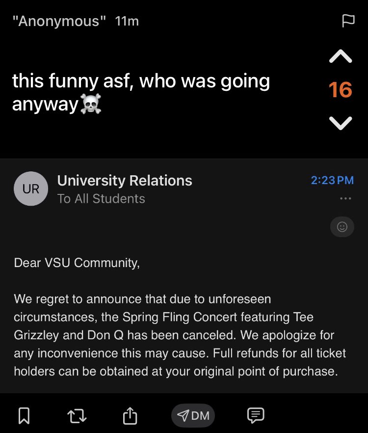 VSU students said they was boycotting the spring fling concert and they end up canceling it😭☠️