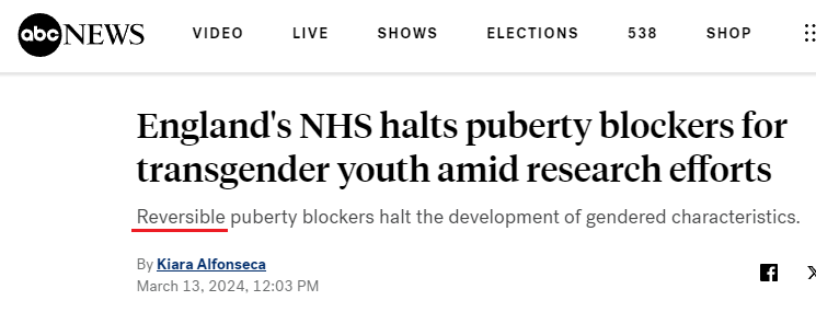 I'm not sure there is any example, in modern journalism, of activists more effectively steamrolling reporters than in the youth gender medicine debate. It's now *routine* for major outlets to report ideologically fueled opinions as objective facts. So many outlets will emerge…