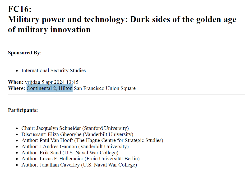 #ISA2024 post-lunch Friday? Come see military power and technology panel w/ @jcaverley @LHellemeier @ErikAHSand @gheorghe_eliza @JackieGSchneid, where I'll present our w/ @AndresGannon paper on military complexity and fragility