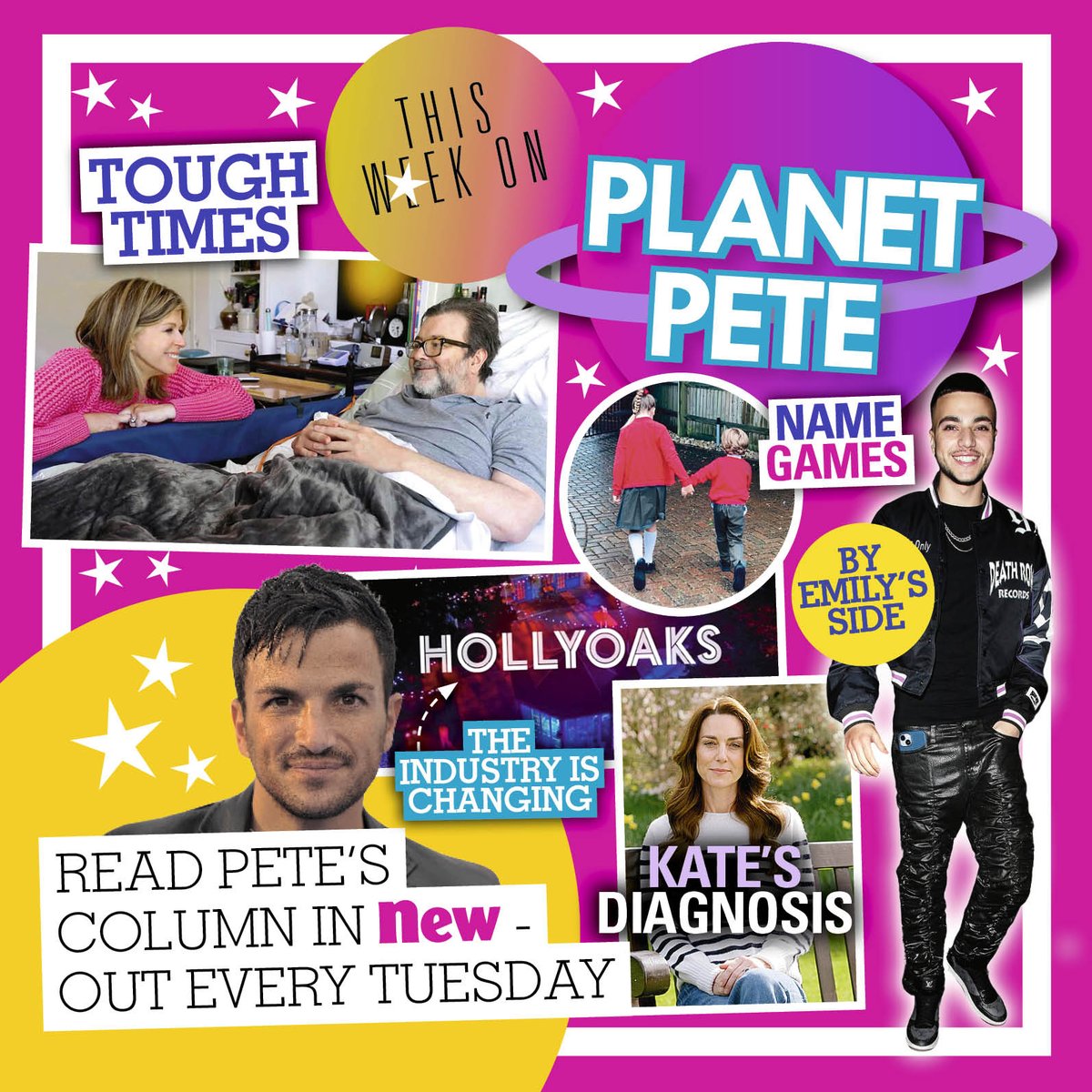 PLANET PETE! In his weekly column, singer Peter Andre chatted baby names and his excitement over becoming a dad for the fifth time, plus sends his love to the Princess of Wales. Out now.
