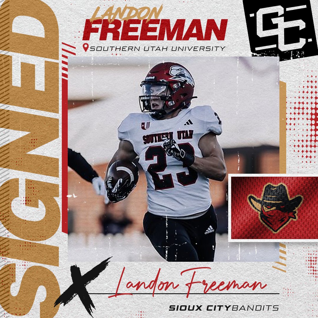 Congratulations to our #TGCathlete RB Landon Freeman for signing with the Sioux City Bandits of the NAL. Landon is a home run hitter out of the backfield and is dangerous every time he touches the ball. #nal #thegridironcrew #siouxcitybandits