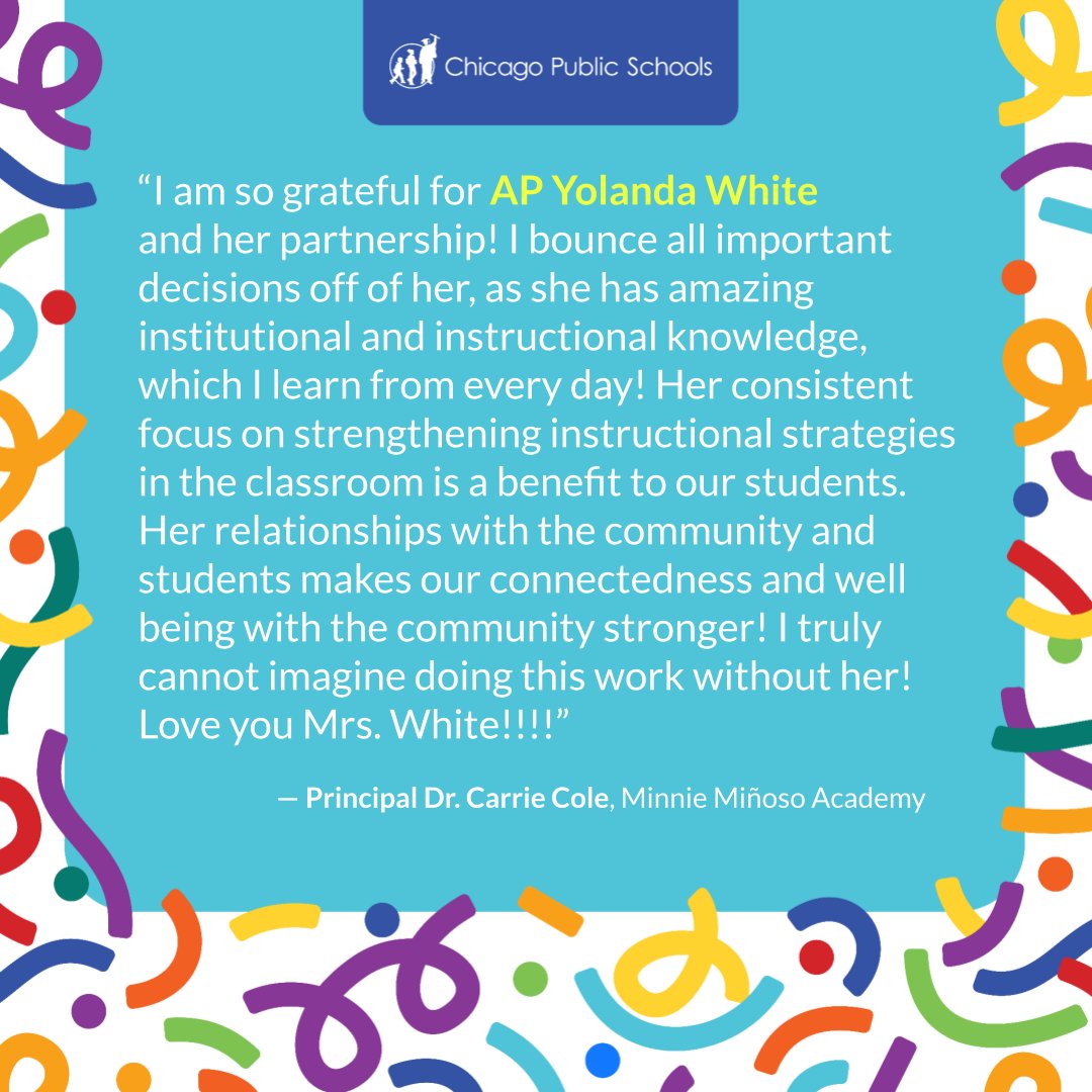 CpsLeaders's tweet image. Here are some more kind words from a few of our amazing principals about their equally amazing APs! #CPSrunsonAPs #APpreciationWeek #TheBestLeadWithCPS