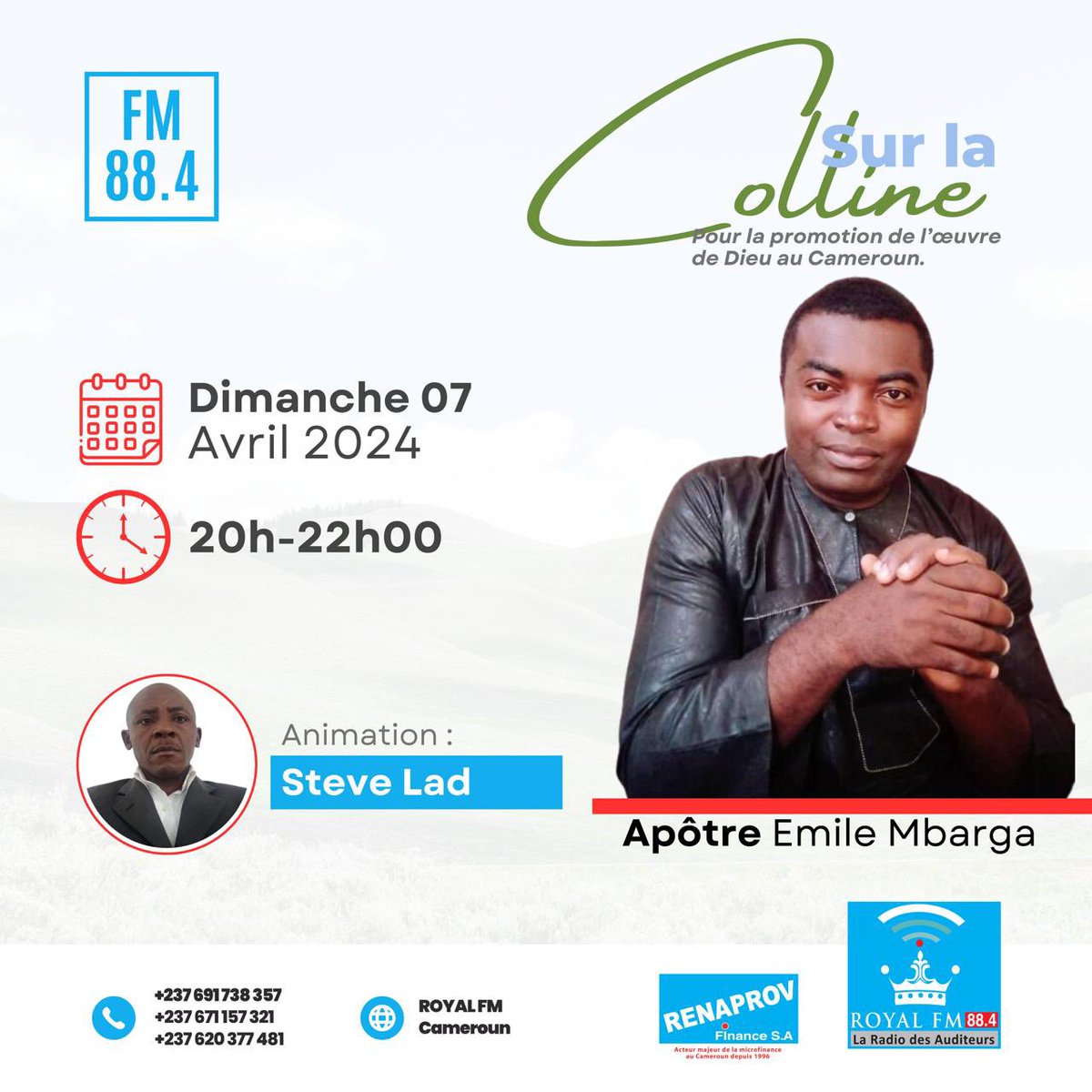 L’Apotre Emile Mbarga est notre invité de la semaine à l’émission gospel Musique, dimanche 7 avril 2024 entre 20H &amp; 22H