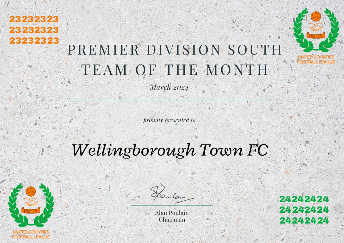 UCL (@utdcos) on Twitter photo π March Awards π
The Team of the Month for the Premier Division South goes to <a href="/doughboys_wtfc/">Wellingborough Town FC</a>π
The Premier Division South Champions win the March Award with 5 wins from 6 matches and a goal difference of +10 ππ Well done to all involved!
<a href="/GCEHireFleet/">GCE Hire Fleet Ltd</a> π March Awards π
The Team of the Month for the Premier Division South goes to <a href="/doughboys_wtfc/">Wellingborough Town FC</a>π
The Premier Division South Champions win the March Award with 5 wins from 6 matches and a goal difference of +10 ππ Well done to all involved!
<a href="/GCEHireFleet/">GCE Hire Fleet Ltd</a>