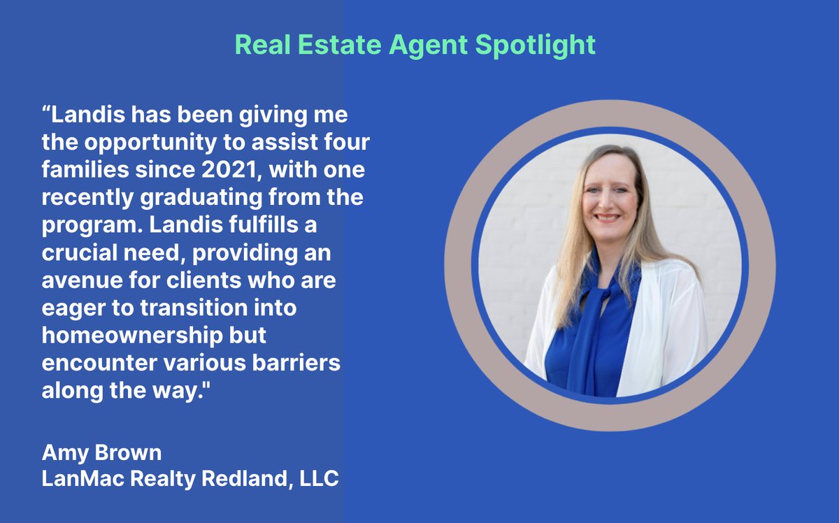 ⭐️Amy Brown⭐️, a realtor with Lanmac Realty Redland LLC in Wetumpka, Alabama, is one of our esteemed partner-agents. 

If you're a committed agent interested in becoming a Landis partner and helping clients achieve homeownership dreams, please visit ally.landis.com/login