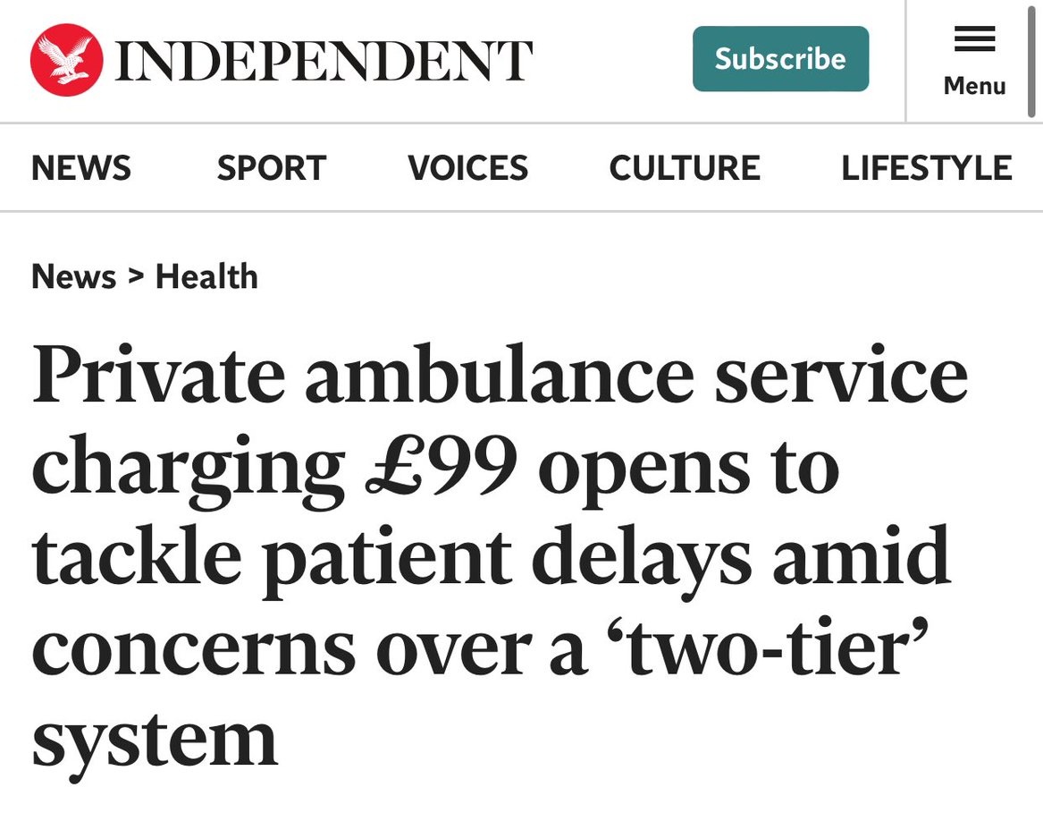 You'll call 999, explain your emergency, Then you'll be given a ridiculous Waiting time, followed by a 'But for £99, we can get an ambulance to you right away'. & that's the way it'll be from now on.. Well, for about 8 months, when it goes up to £120... then £165.. Goodbye NHS.