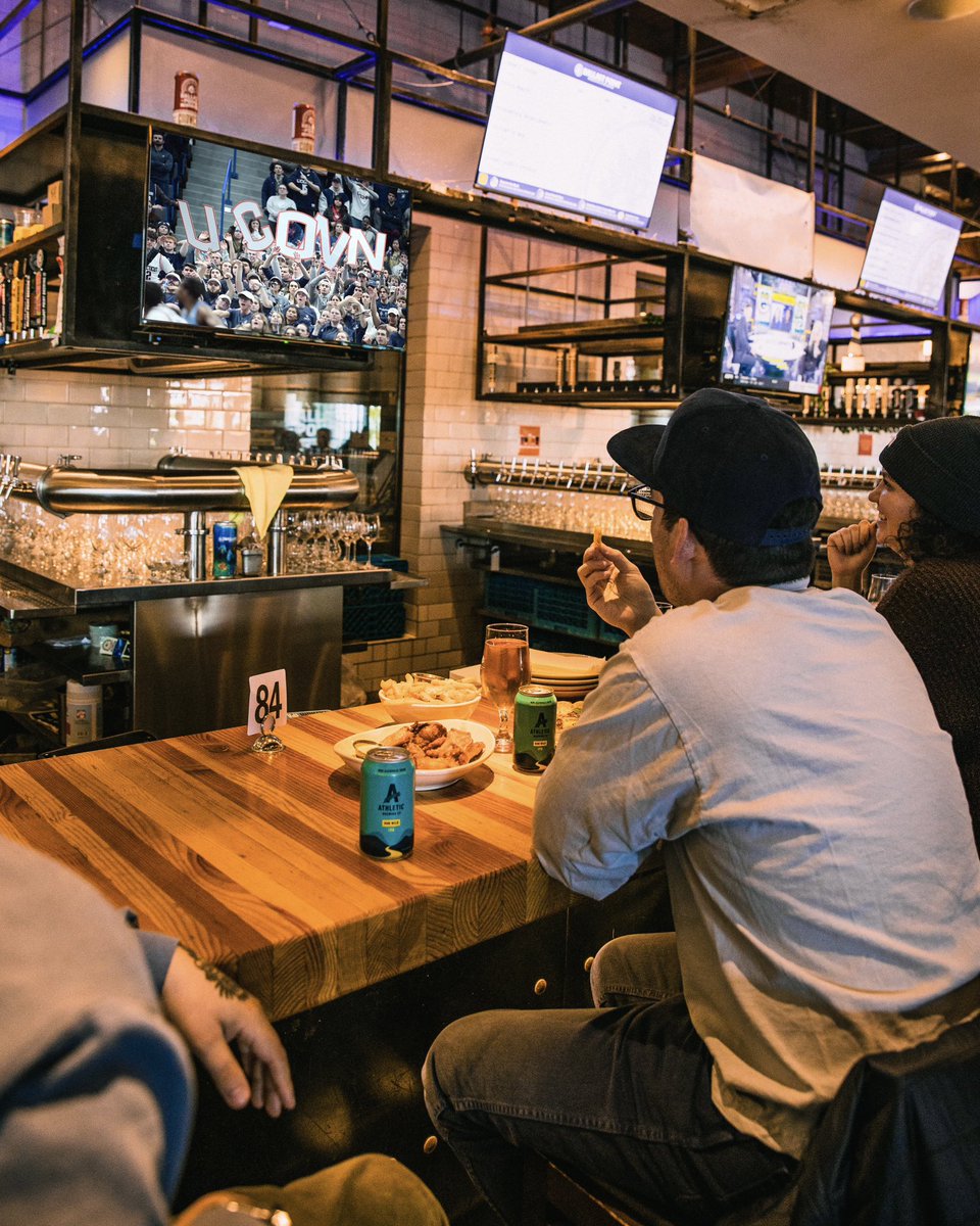 AthleticBrewing's tweet photo. LET’S GO HUSKIES 🐾🍻🏀 @UConnMBB &amp; @UConnWBB are headed to the semi-finals this weekend! Cheer them on with an Athletic brew at a bar/restaurant near you: https://t.co/r6ESlbO4P4 https://t.co/8NIuIEtGpL