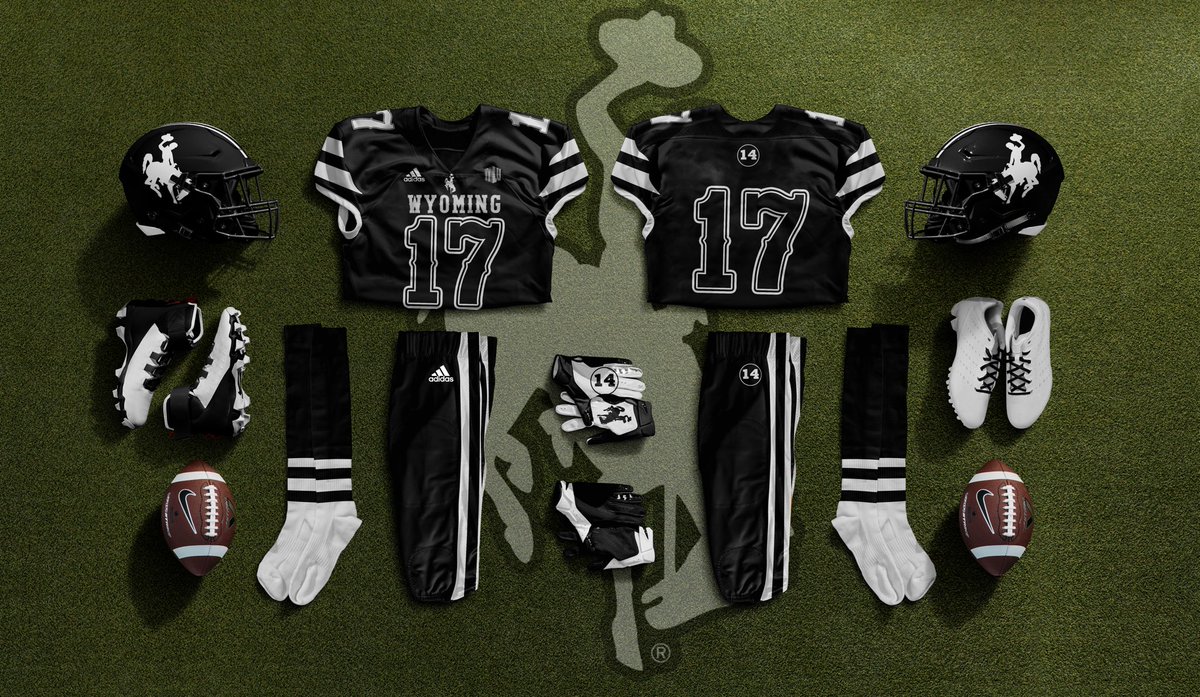 NotWyoAthletics's tweet image. Black 14 Wyo Tribute Alt Uniforms 🔥🏴 #gowyo #newthreads #adidas #black14
