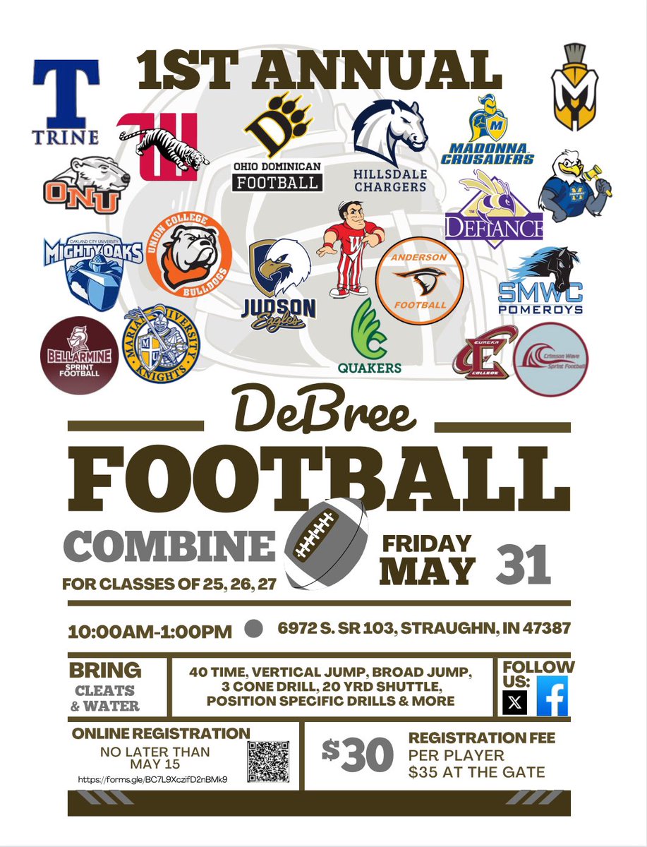 The link has been updated! Come check out our combine on May 31st. Hope to see a ton of people there! @IndyWeOutHere @PrepRedzoneIN @765sports_Fern