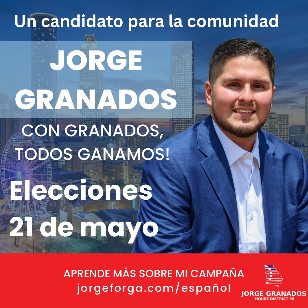 JorgeforGA's tweet photo. Con Granados, todos ganamos. ¡Únete a nuestro movimiento por un futuro mejor! Juntos, construiremos un camino hacia el progreso y la igualdad. ¡Vota por Granados y haz la diferencia hoy mismo! #ConGranadosTodosGanamos #CambioParaMejor https://t.co/QxT4jdlzc2