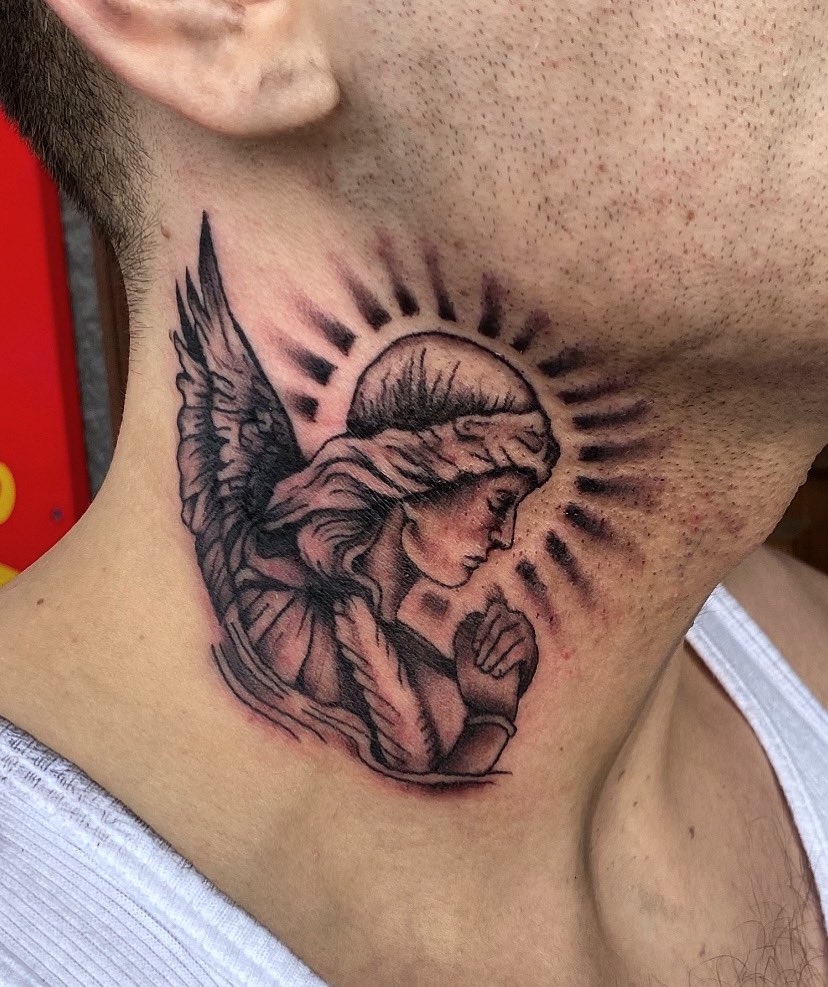 An Angel neck tattoo I did: