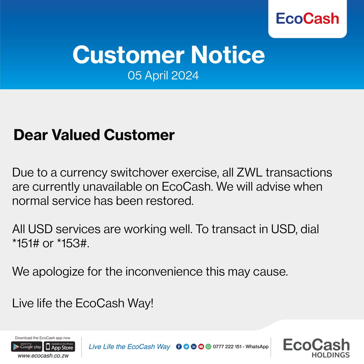 EcoCash Zimbabwe (@ecocashzw) on Twitter photo 