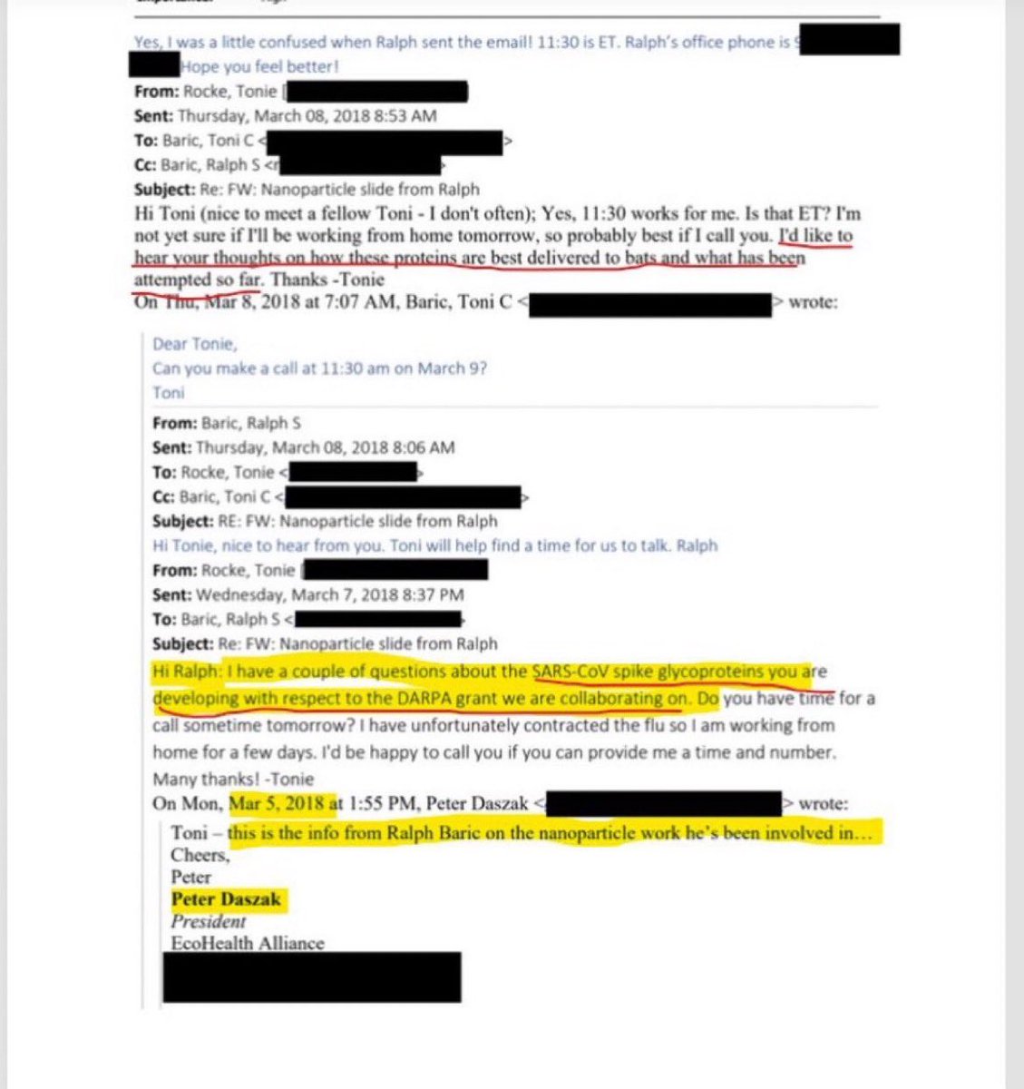 🎈BREAKING: Newly released email reveals that a DARPA grant overseen by Peter Daszak and Ralph Baric played a central role in the development of the COVID-19 virus.