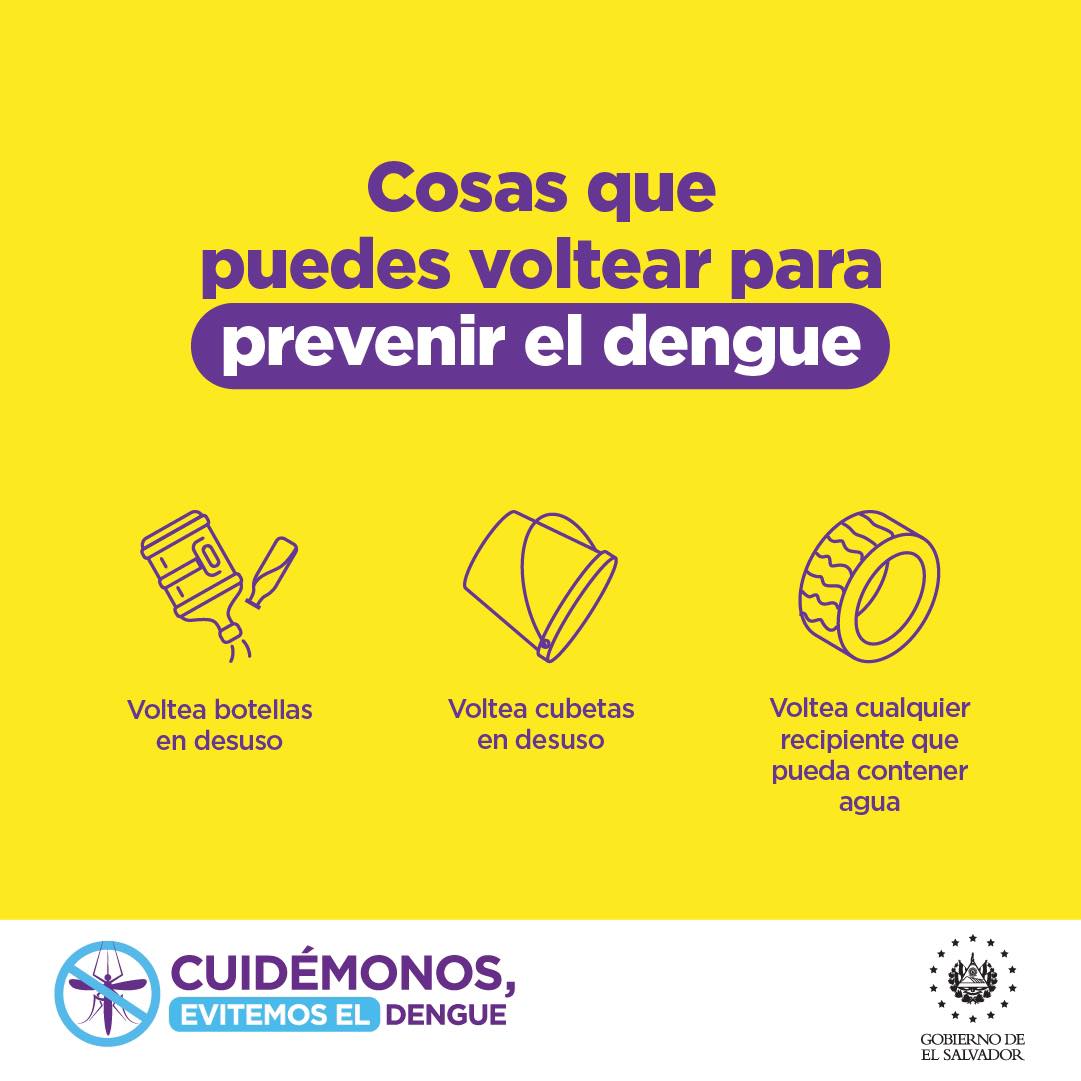 Hemos tenido las primeras lluvias en algunas zonas del país, por ello, cuida tu salud evitando que objetos del hogar guarden residuos de agua. ¡Cuidémonos del dengue! 🚫🦟