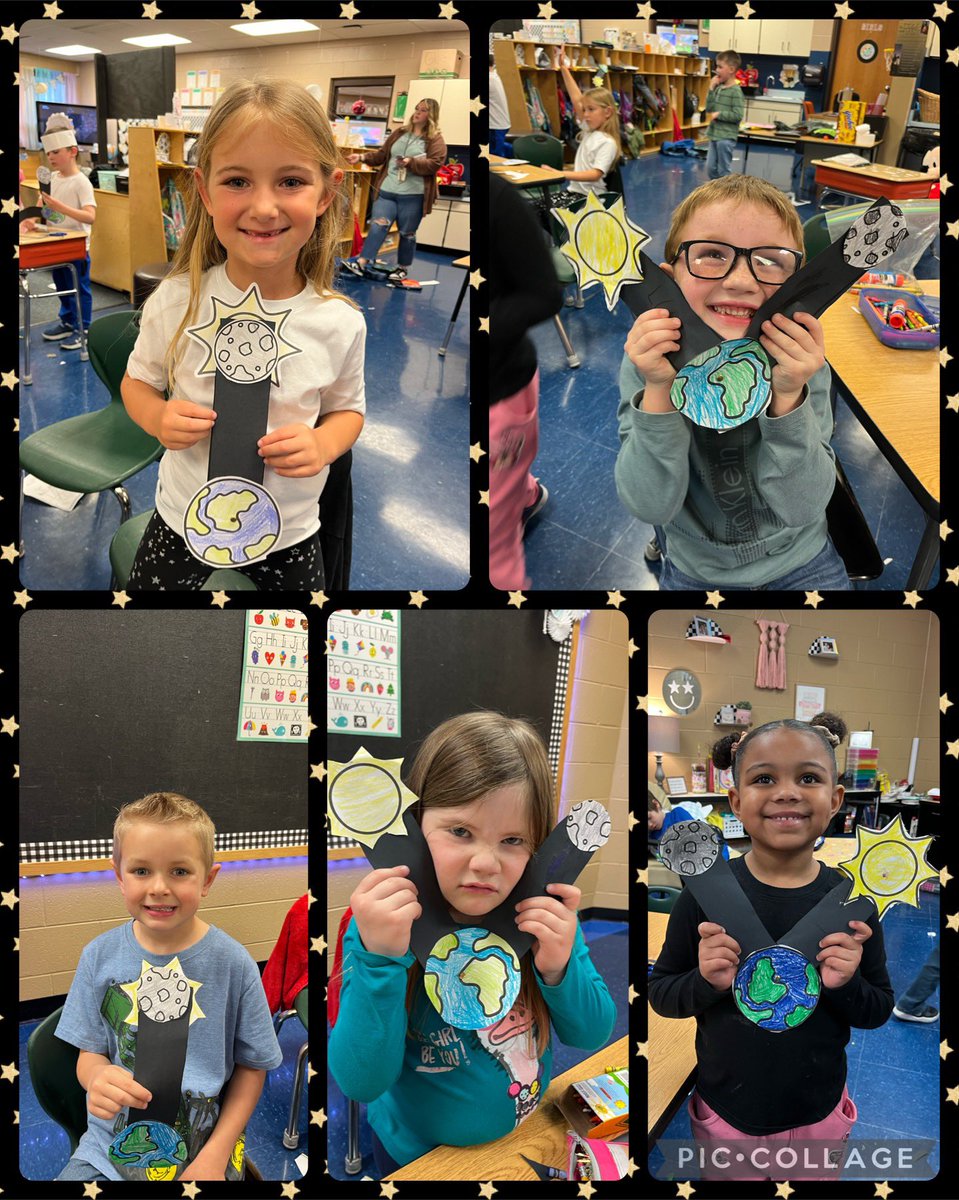 MrsBraunsBunch's tweet photo. We had so much fun today learning all about the upcoming Solar Eclipse! These little experts can teach you all about it using their models they made! 🌑☀️🕶️ #mcscbears #iteachk https://t.co/jO2WTbcQum