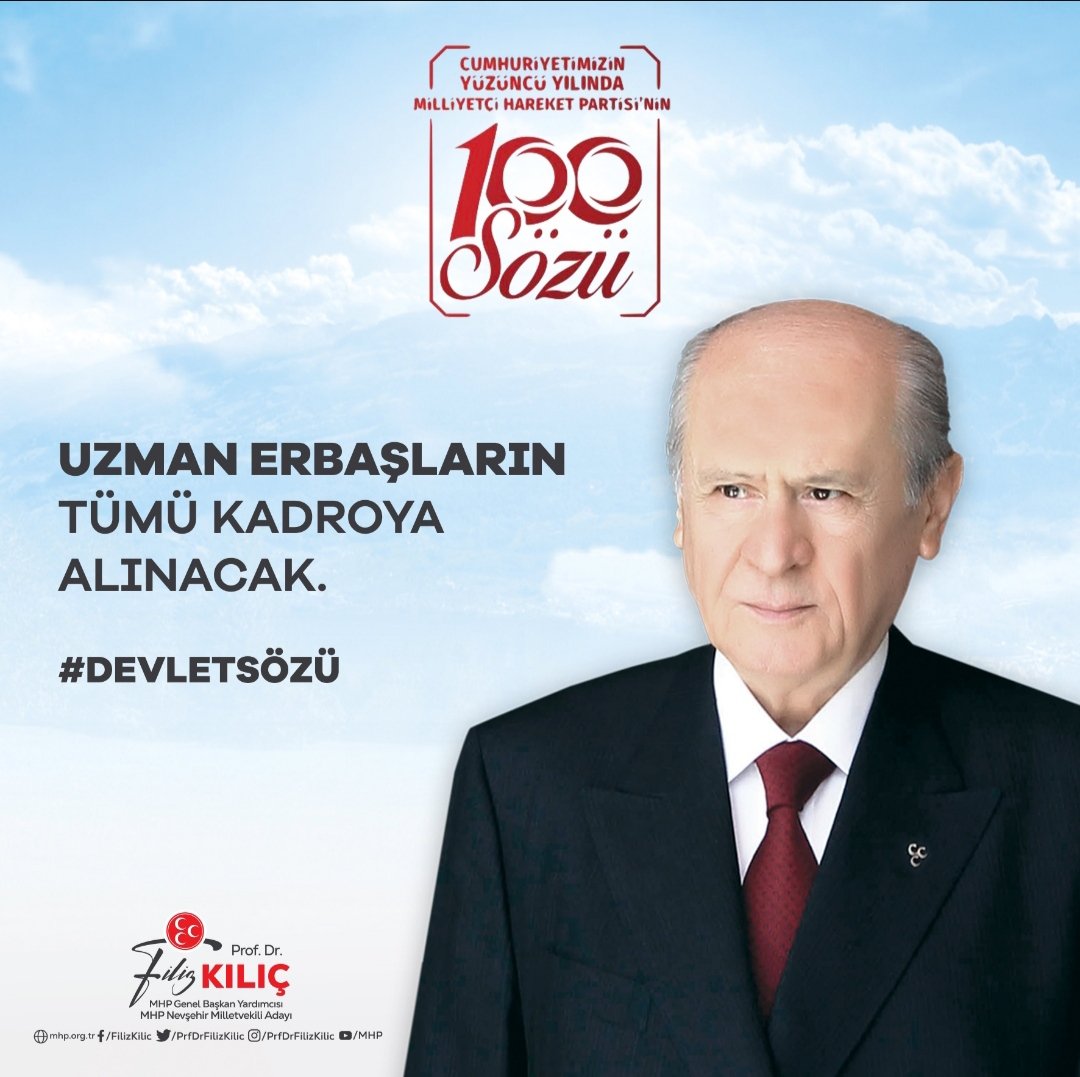 <a href="/kamilaydinmhp/">Prof.Dr.Kamil Aydın</a> 👤  CEPHEDE
👤  SELDE
👤  DEREMDE
👤  SURİYEDE
👤  LİBYADA
👤  KUZEY IRAK'TA 
👤  HERYERDE
👤  MİLLETİMİZİN GÖNLÜNDE

👤  ENGİN DAĞLARI AŞANLAR

👤 KADRO VE MESLEKİ GÜVENCE BEKLİYOR.

<a href="/alitilkici38/">Ali Tilkici 🇹🇷</a> 
<a href="/AliYerlikaya/">Ali Yerlikaya</a> 
<a href="/RTErdogan/">Recep Tayyip Erdoğan</a>
#UzmanÇavuş