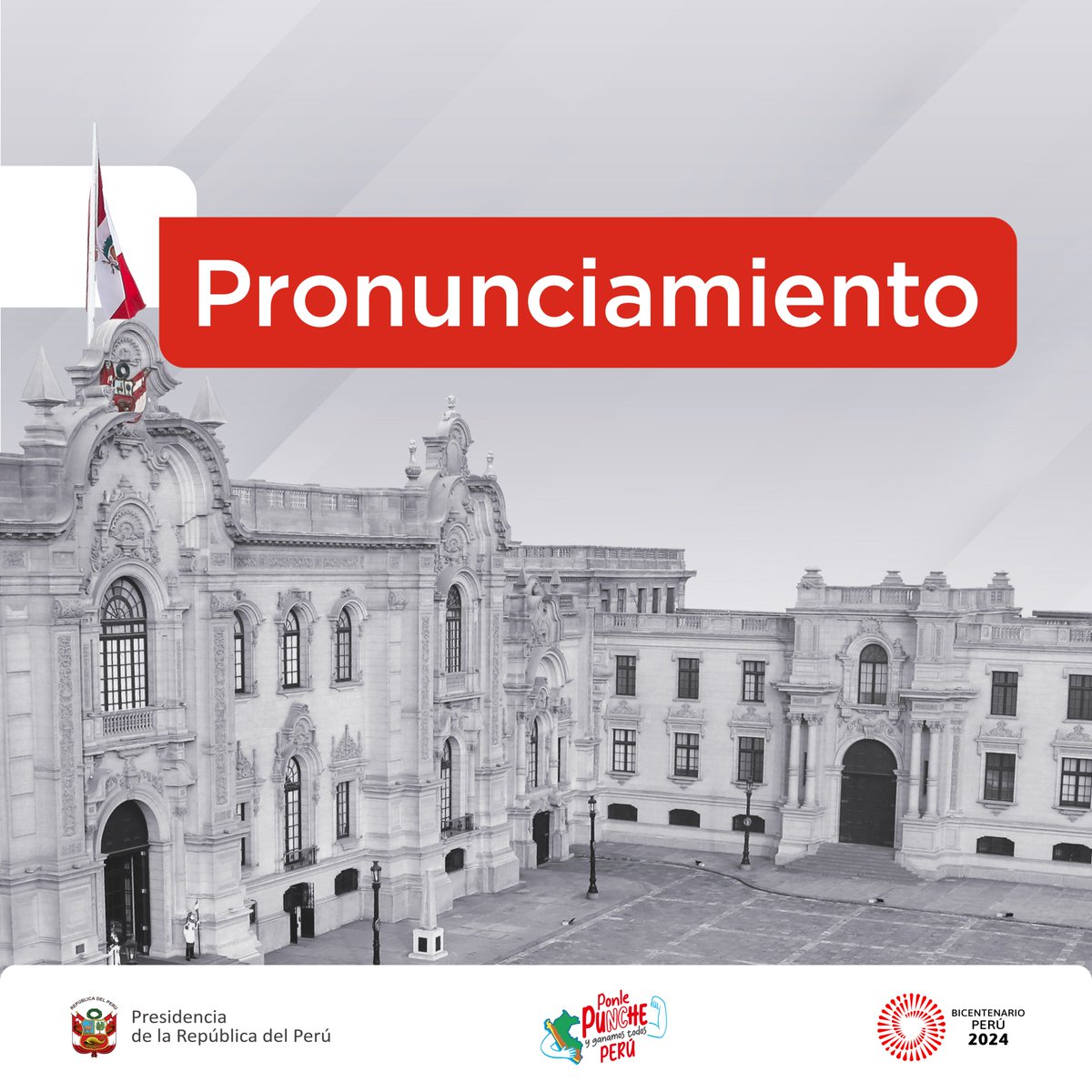 #Ahora | La presidenta Dina Ercilia Boluarte Zegarra emitirá un pronunciamiento a las 4:00 p.m.