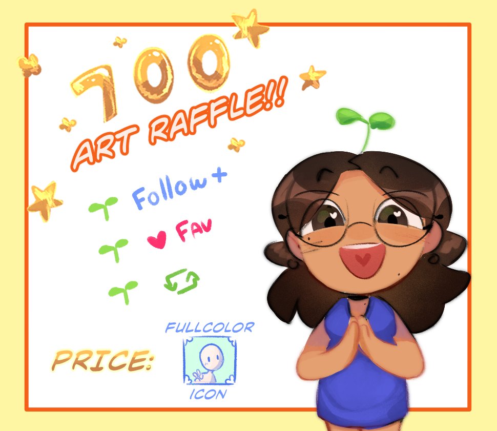 [✨] ART RAFFLE; 2 WINNERS !! I would like to thank you for your support in getting here and for that I bring you this raffle! 💜𝐏𝐫𝐢𝐜𝐞: 𝐅𝐮𝐥𝐥𝐜𝐨𝐥𝐨𝐫 𝐈𝐜𝐨𝐧💜 ☆ How to Enter ☆ 🌱Follow me + 🌱Fav❤️ 🌱RT🔁 * The raffle ends on April 31st!! #ArtRaffle #Giveaway