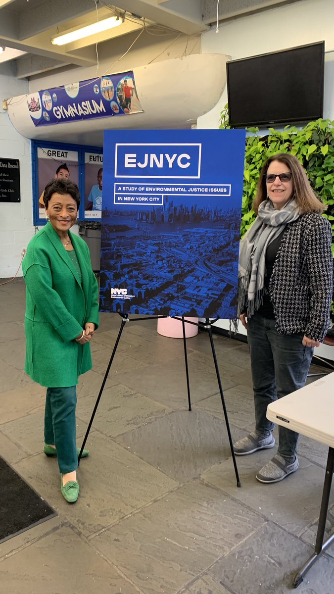 NYC Environmental Justice Advisory Board Members Peggy Shepard & @RBratspies at the Mayor's Office of #Climate & #EnvironmentalJustice release of the #EJNYC report & mapping tool. Peggy Shepard: 'A milestone moment for environmental justice in New York City.'