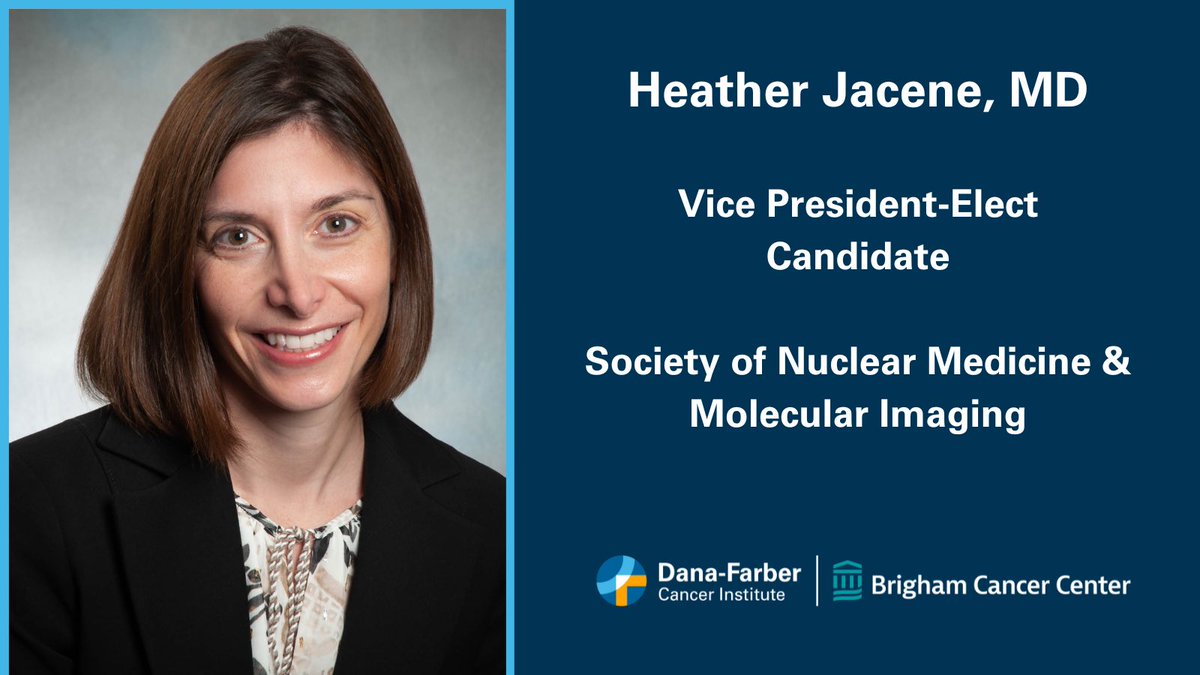 We strongly support Heather Jacene, MD, (@HJacene) for Vice-President Elect at @SNM_MI, the Society of Nuclear Medicine and Molecular Imaging.  CC: @DanaFarberNews, @HarvardRadOnc, @BrighamRadOnc