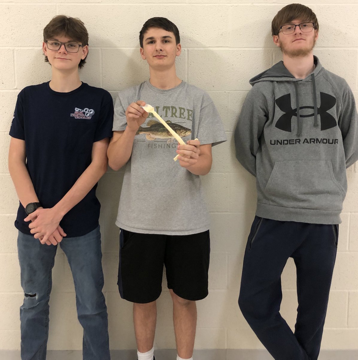 Congratulations to Karson, Matthew, and Brogan for winning the Marshmallow Catapult Friday Engineering Challenge!  Their marshmallow traveled over 5.5 meters (19 feet)! #RedBud132 #RedBudHS