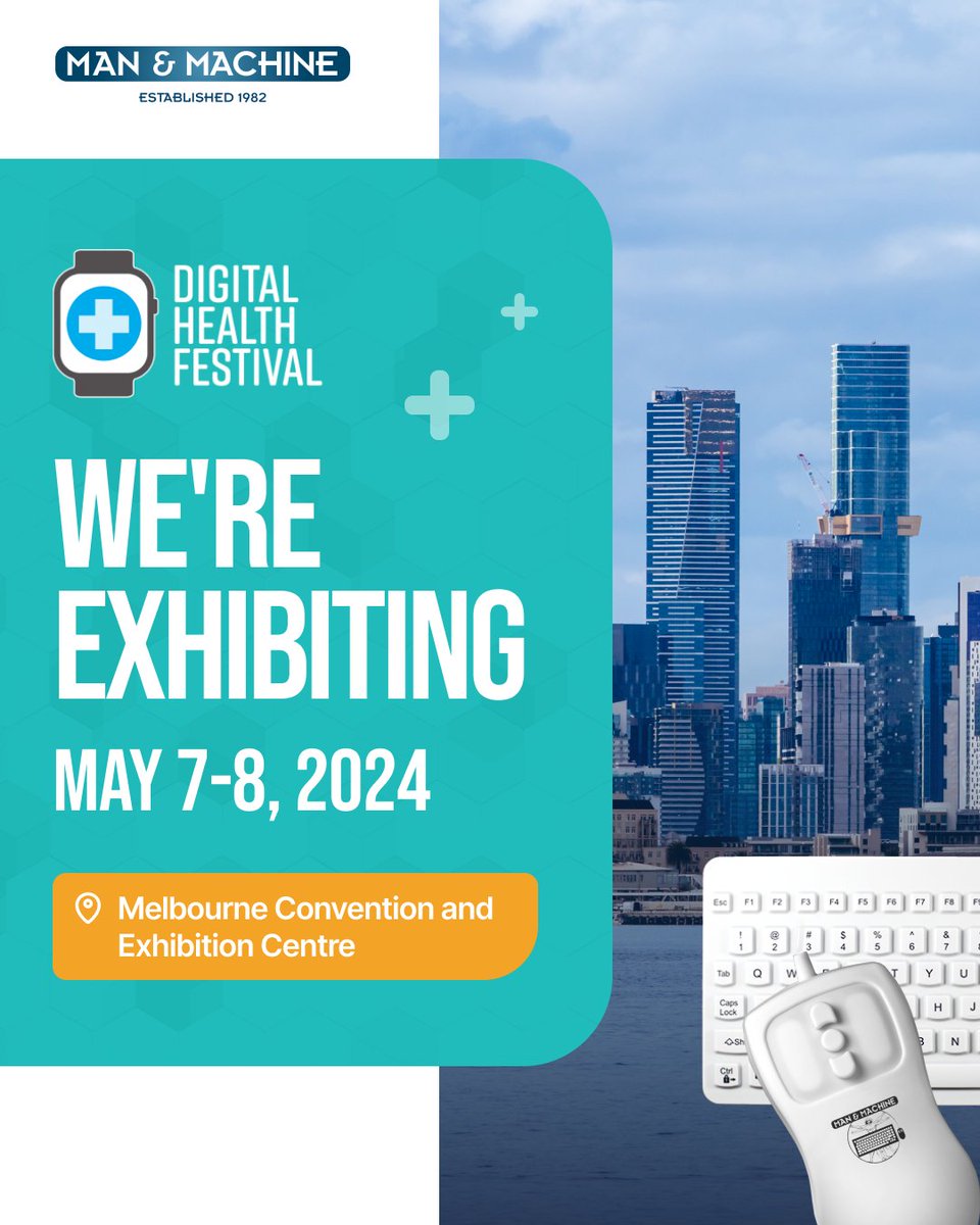 🎉We are thrilled to be part of DHF in Melbourne! Swing by booth #427 to explore our Medical Grade and Washable #keyboards and mice. #DHF24 #ManAndMachineInc #InfectionPrevention  #washablekeyboards