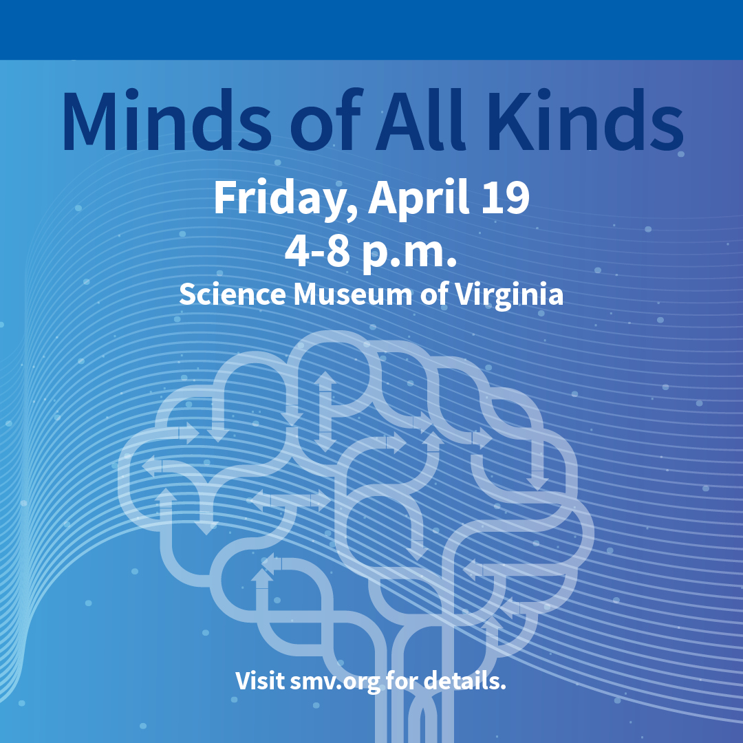 ScienceMusofVA's tweet image. Sensory-friendly evenings return April 19. All ages are welcome to explore our exhibitions &amp;amp; hands-on activities in a less crowded environment.

Minds of All Kinds is FREE. Registration is required,
smv.org/explore/things…

#RVA #AutismFriendly #AutismSociety #neurodivergent