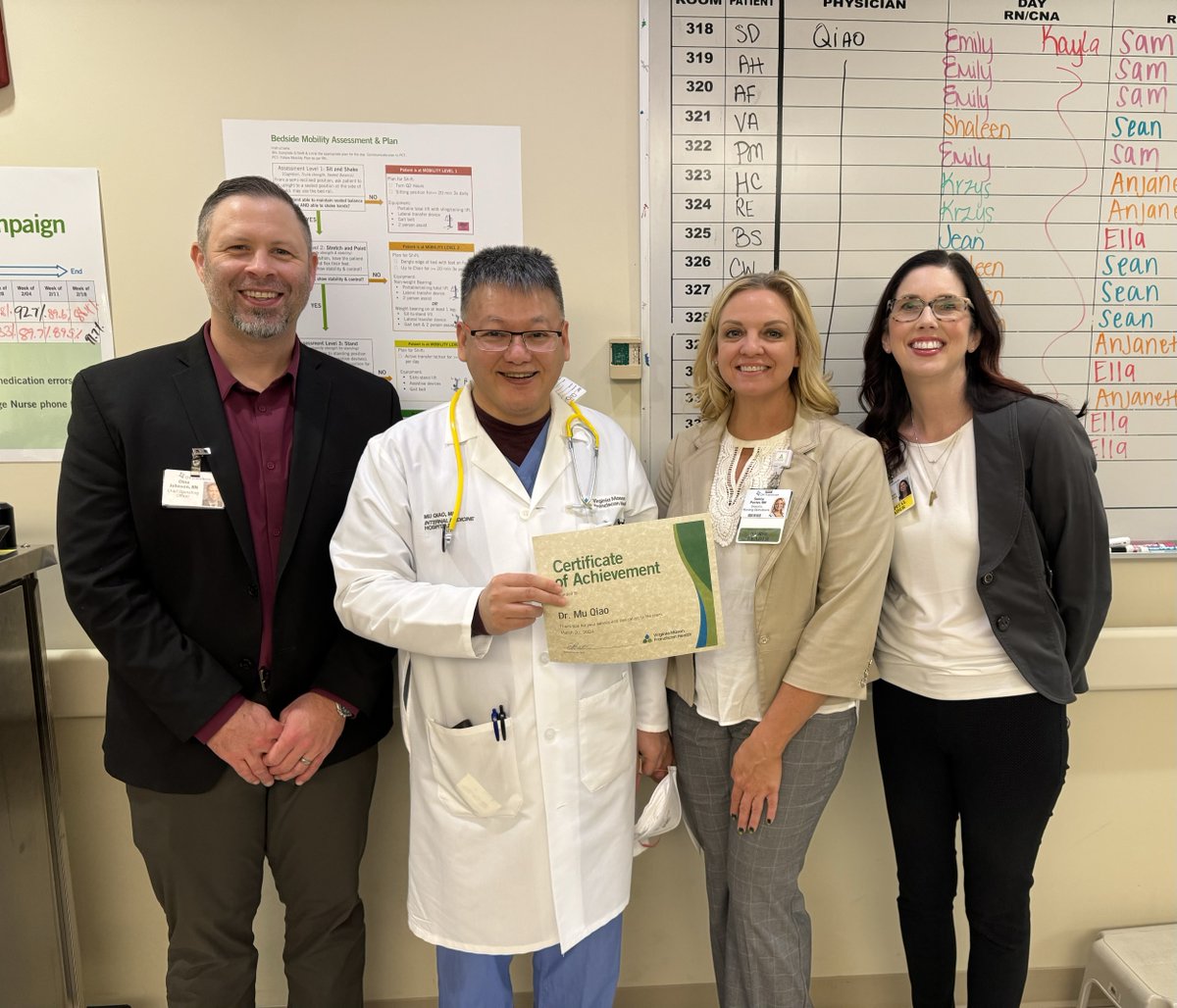 Congratulations to Dr. Mu Qiao, hospitalist, St. Anthony Hospital's latest Care Team Rounding Physician Champion. Dr. Qiao was nominated by a group of nurses as a provider who is improving communication and engagement with our patients and their families. We appreciate you!