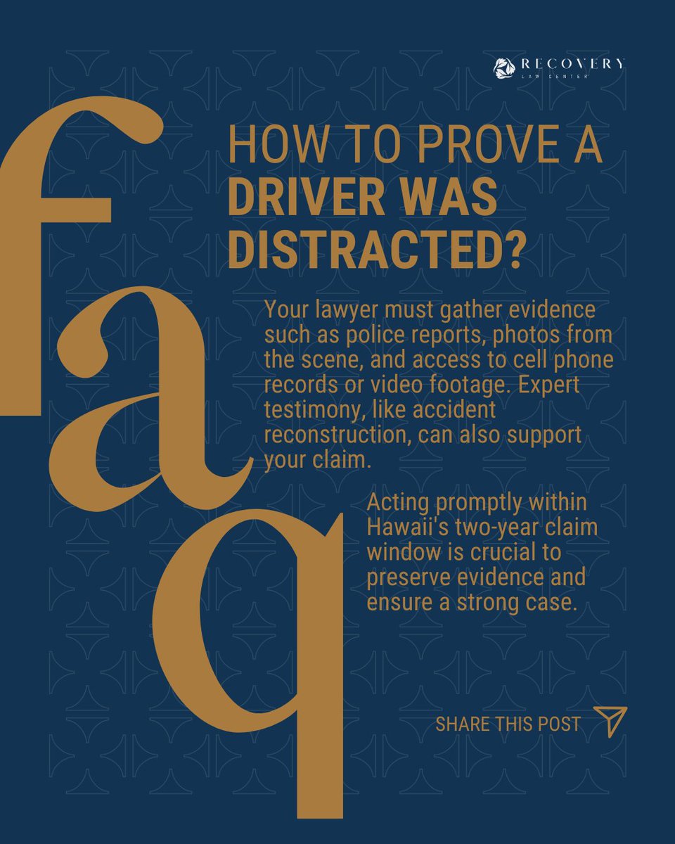 Welcome to another FAQ Friday! 🌟 Our question today is, How to Prove a Driver Was Distracted?

– Click the thread to learn more!

#frequentlyasked #drivingsafety #questionoftheday #safetytips #autoaccident