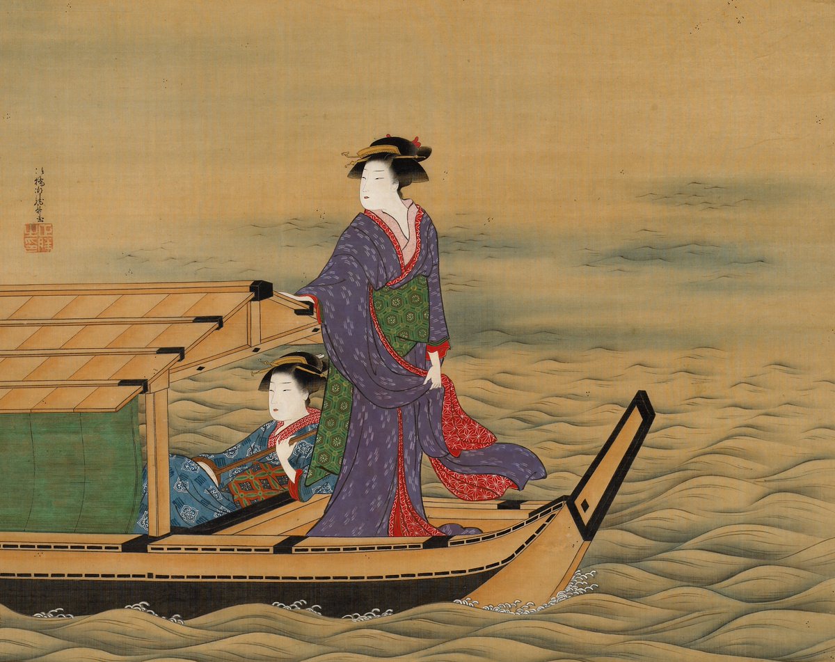 Two Beauties in a Pleasure-Boat, by Isoda Koryūsai, ca. 1783

#ukiyoe