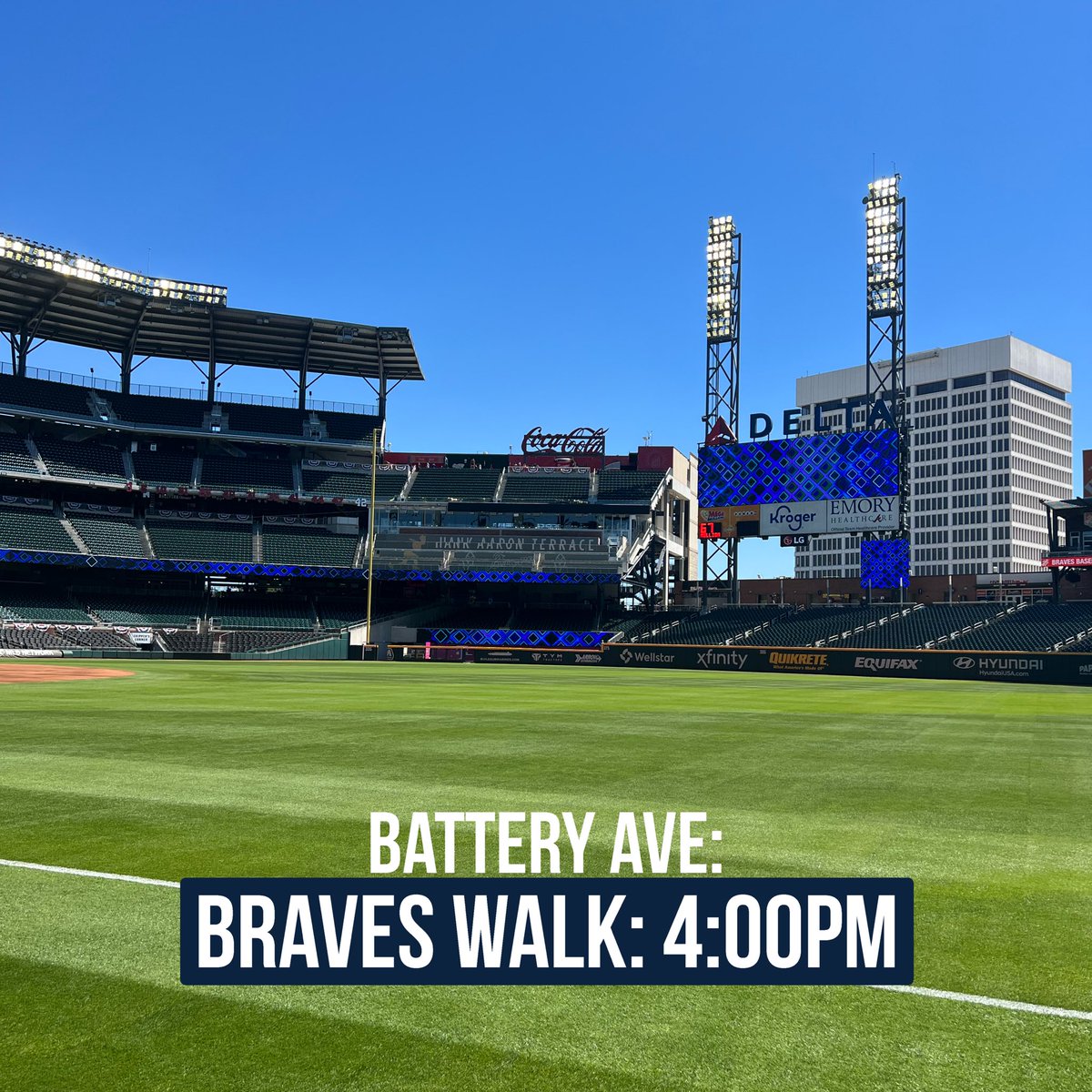 Braves Walk starts in 5! Line up along Battery Ave. for a view of all your favorite players entering the park!