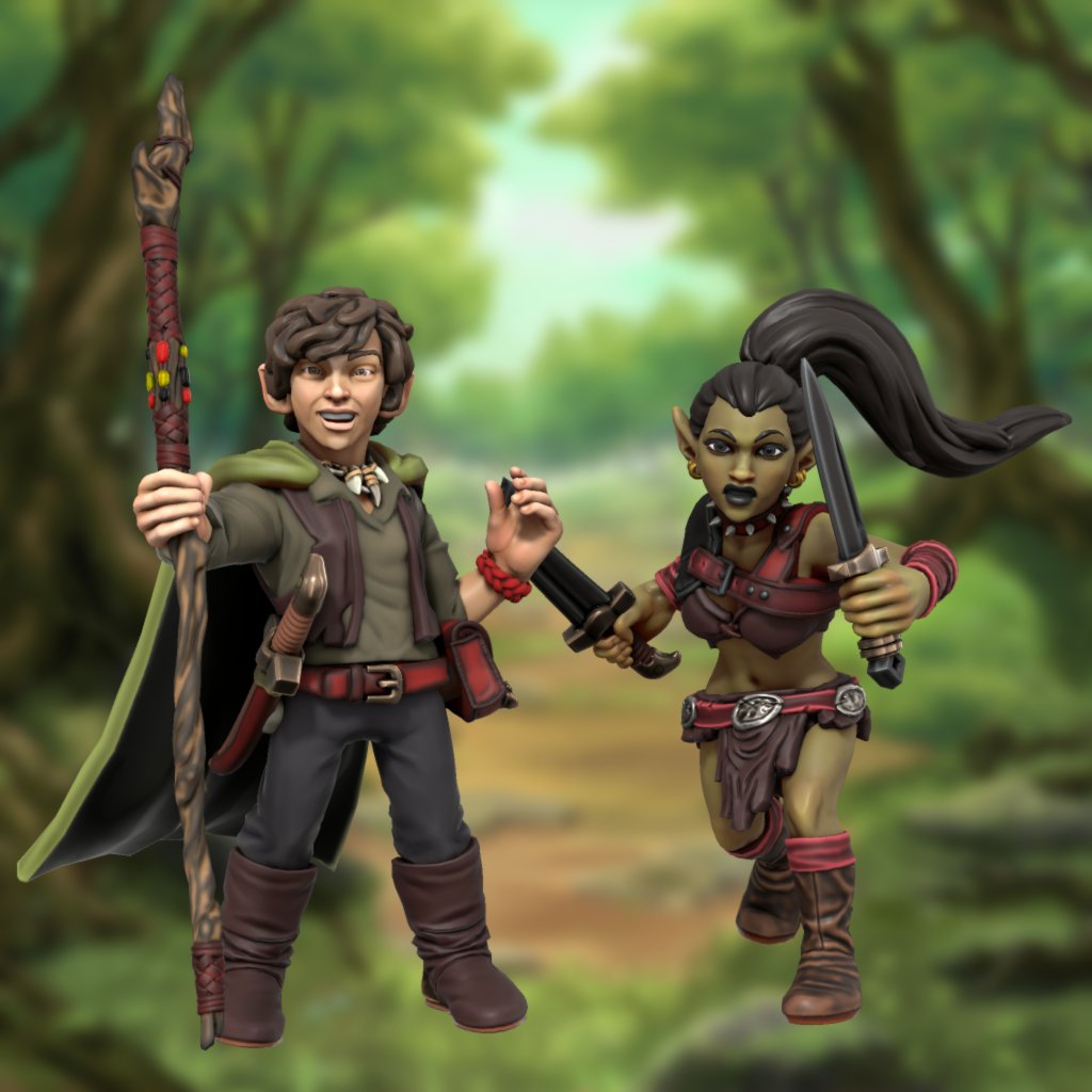 RobertTheBarry's tweet photo. I think the reason I am fascinated by Hobbits at the moment is that as I get older those memories of being a 4' tall adventurer are returning...the cute half-goblin throat-cutter, however, is a new addition (it's my wife).

@HeroForgeMinis https://t.co/7ESNiA43By