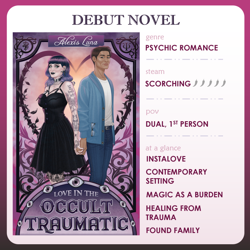 Author Interview: ‘Love in the Occult Traumatic’ by Alexis Luna He helps heal minds. She can actually read them. But neither can heal from their own trauma alone. #ContemporaryFantasy #PsychicRomance readingnook84.wordpress.com/2024/04/05/aut…