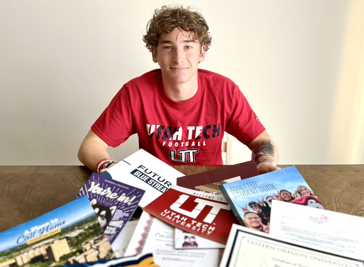 Could not be more proud of this kid. Got accepted to over 17 schools for football, received a lot of Offers and a TON of money. It wasn’t till he stepped foot on Utah Tech’s campus and met with the head coach that he knew he found his HOME.