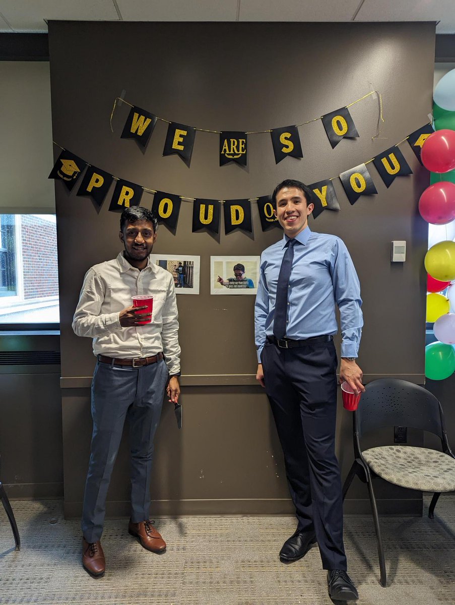 Today, we celebrated our two recent PhDs: Dr. Arya Das (@_arya_das) and Dr. Hugo Samayoa Oviedo (@HugoSamayoa8). Congratulations to the two wonderful scientists!