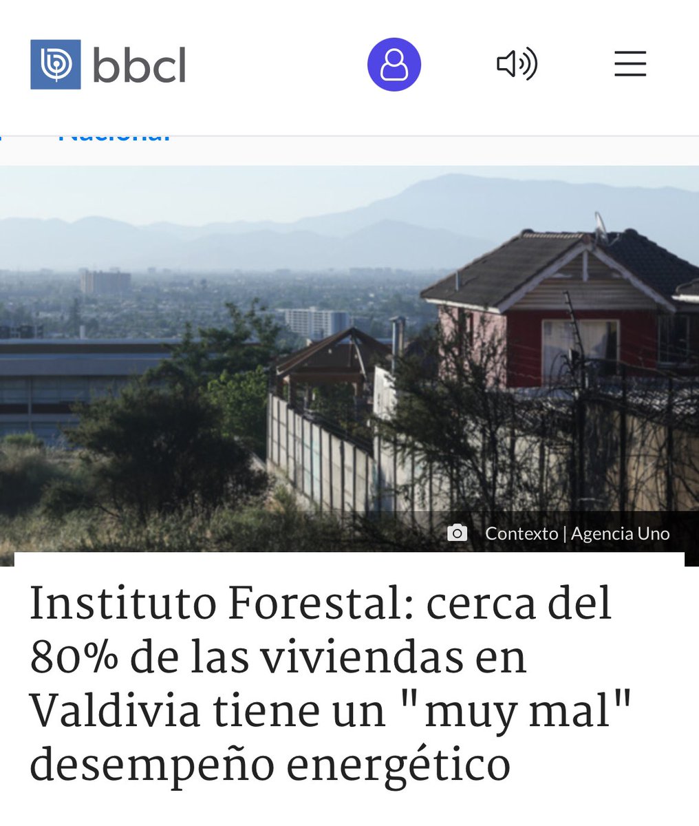 🛑 Cerca del 80% de las viviendas en Valdivia, en la región de Los Ríos, tiene un “muy mal” desempeño energético, según una experta del Instituto Forestal (INFOR), las cuales si son mejoradas podrían, incluso, reducir los riesgos de incendio.

Link nota 👉🏼 biobiochile.cl/noticias/nacio…