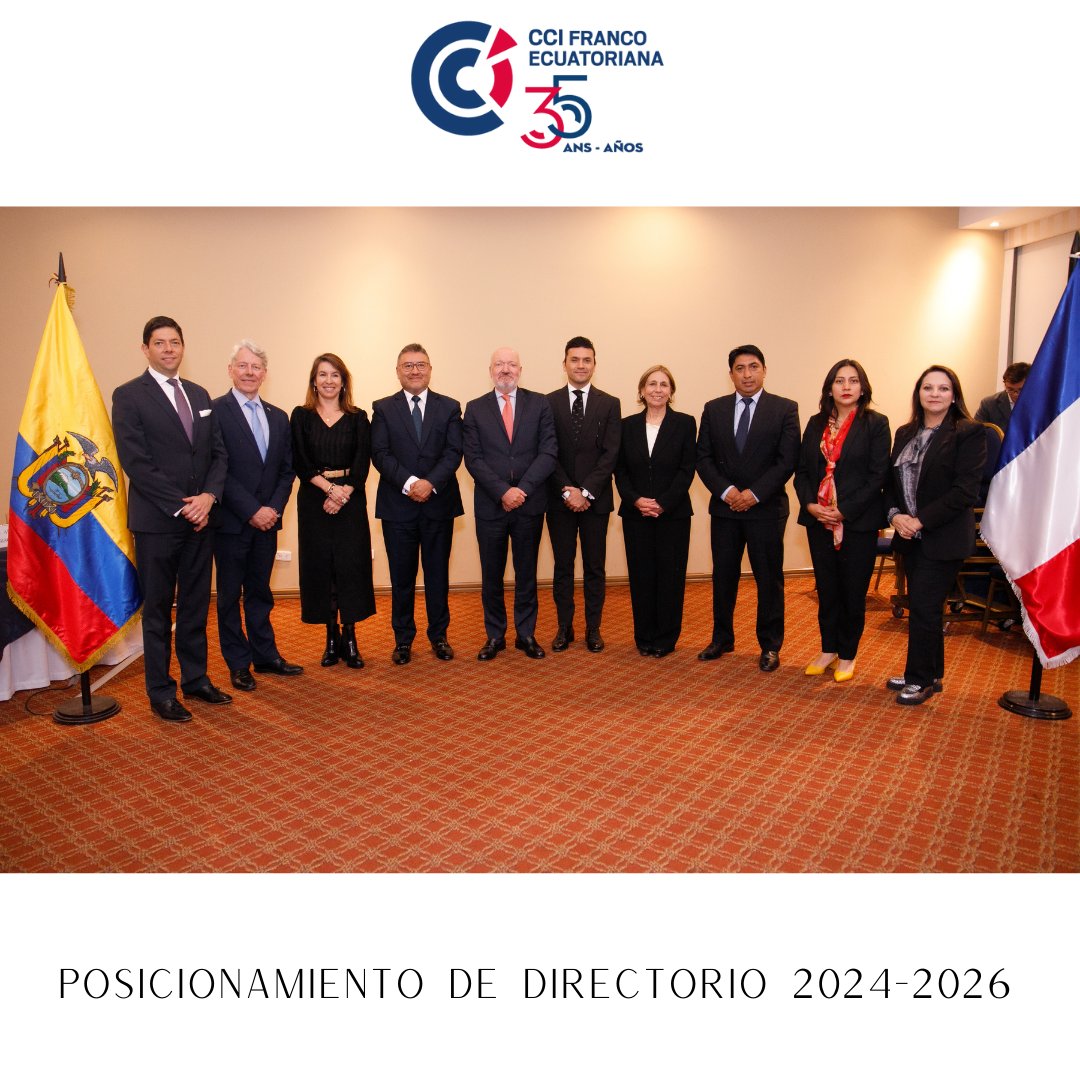 CamFrancoEcuato's tweet photo. ¡@CCIFEC ha elegido nueva directiva para 2024-2026! Ing. Carlos Romero como Presidente y 6 miembros del Directorio renovados. Agradecemos a socios y empresas por su apoyo. 🌟🤝 #CCIFEC #NuevaDirectiva https://t.co/WrajvRyPHD