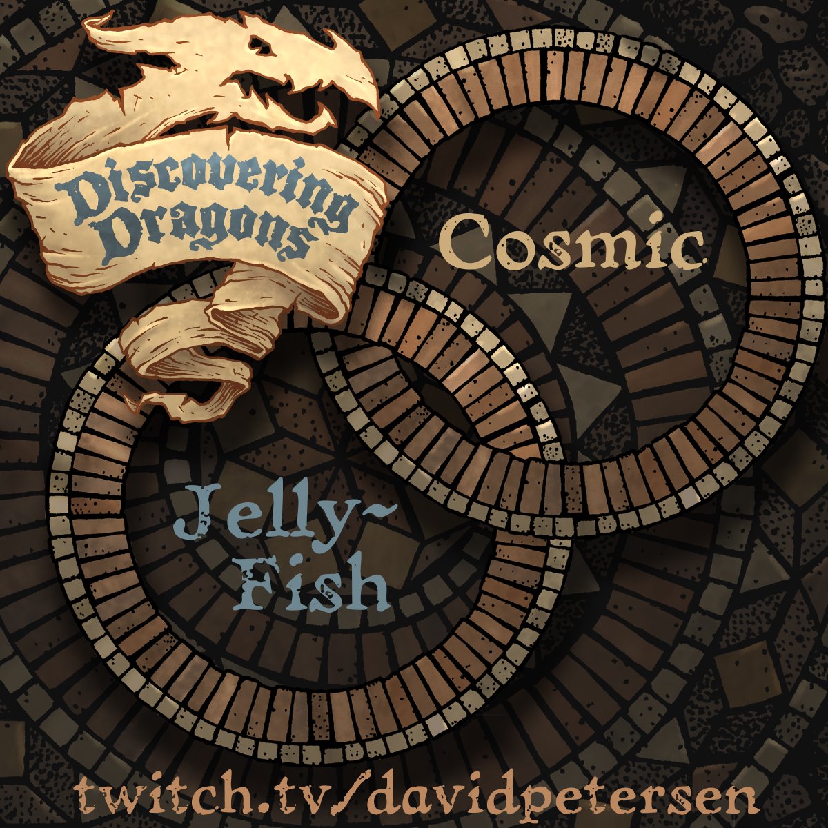 April's #DiscoveringDragons prompts are Cosmic & Jellyfish! Come draw with me: twitch.tv/davidpetersen