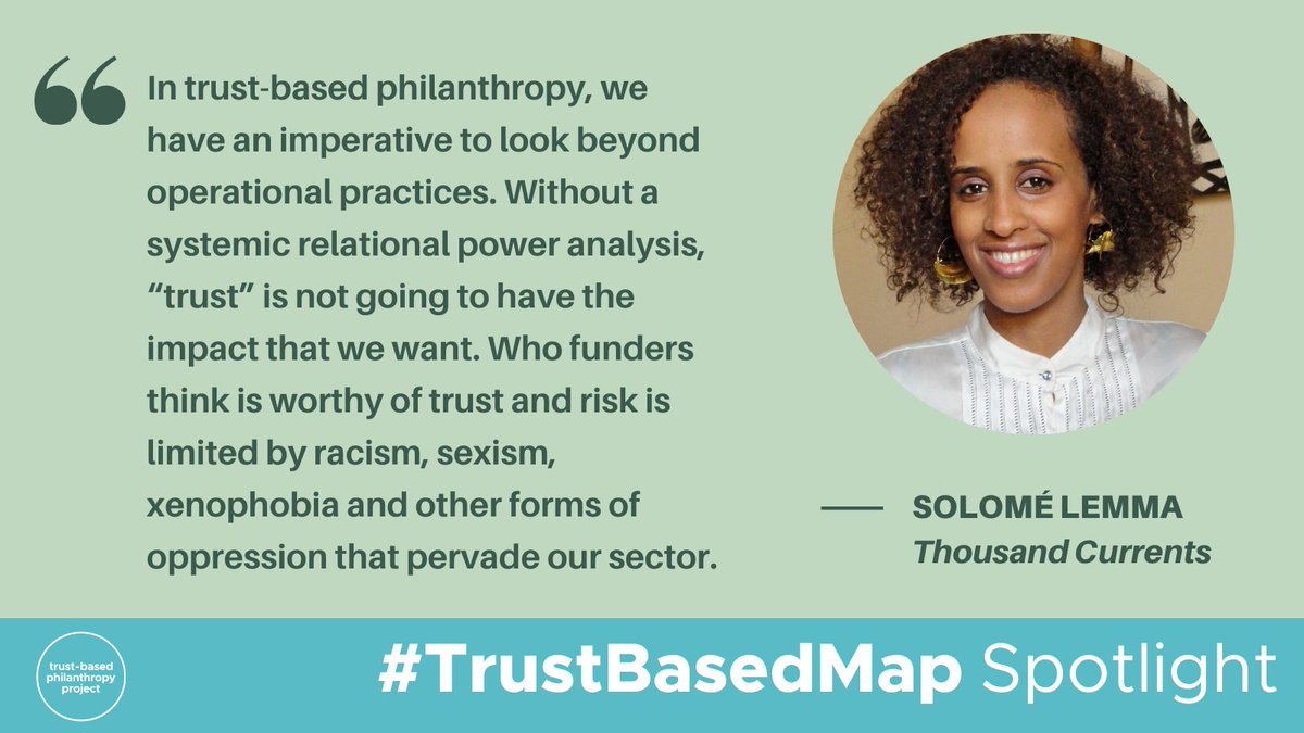 Embracing a trust-based approach means ceding power and control, and in exchange, so much more becomes possible. In this #TrustBasedStory, @solomelemma of @thousandcurrents talks about that power shift, impact, and trust as a process, not a destination. bit.ly/3OWQwnB