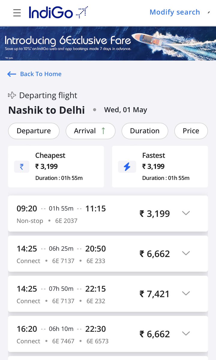 दिल्ली अब दूर नहीं । @IndiGo6E opens bookings for Delhi - Nashik - Delhi flight from 01/05/2024. Daily - Non Stop Flight! 6E2036 DEL-ISK Dep 06:55 Arr 08:50 6E2037 ISK-DEL Dep 09:20 Arr 11:15 Click the below link for more details: goindigo.in/bookings/fligh… #Nashik #Delhi