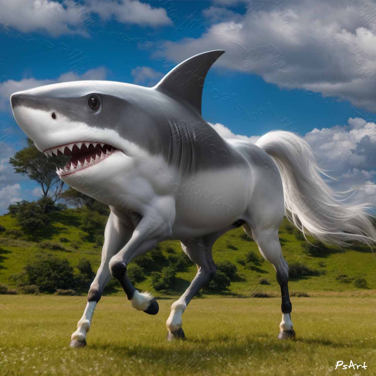 _PhotoshopArt_'s tweet photo. Shorse 3. ๐ฆ๐ Made with Photoshop.
#PhotoshopArt #manipulation #MadeWithPhotoshop #digitalart #funny #art #animals #horse #shark #Shorse #Photography #naturephotography #landscape #nature #hybridanimals #grassfield https://t.co/lM4NKplSaB