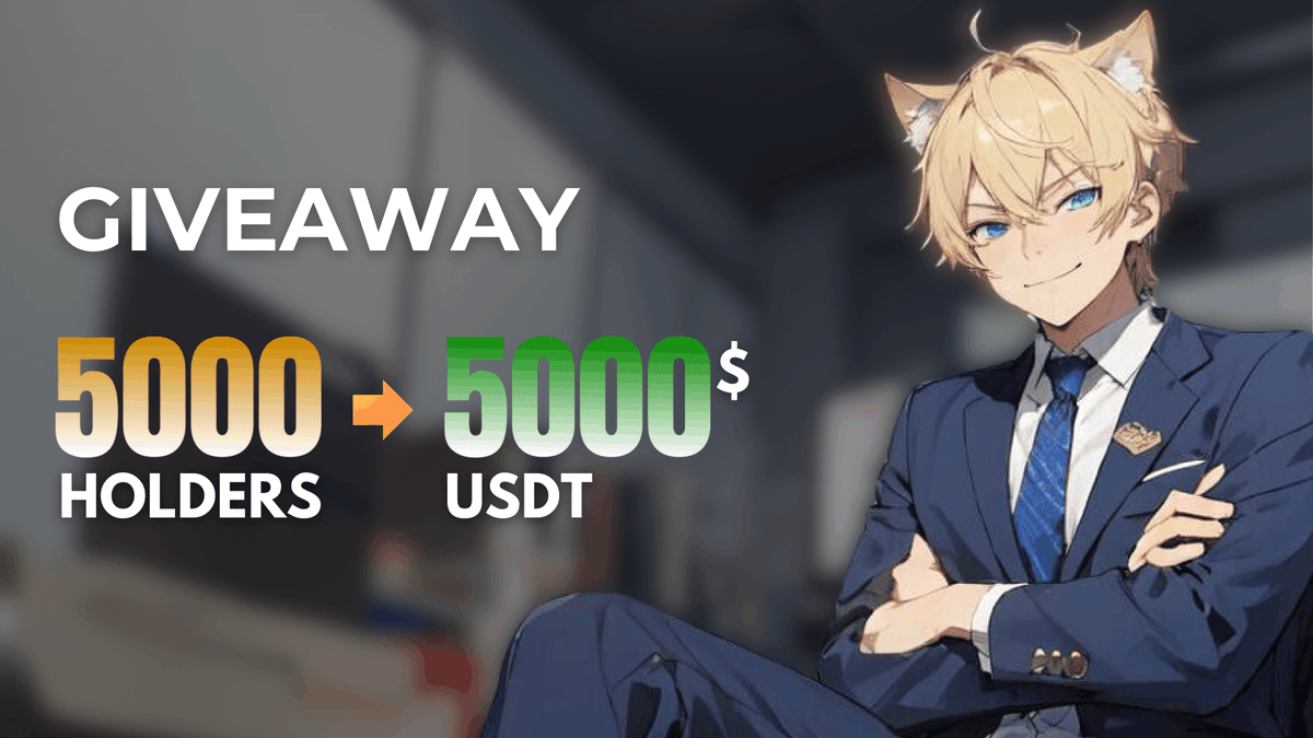 NEW GIVEAWAY! 💰

We're on the brink of hitting 5k holders on $CATBOY #BSC!

Let's make this milestone unforgettable! When we reach 5k holders, we'll host a massive giveaway! We're airdropping a total of 5k USDT to random holders! 5 lucky Catboys will receive 1k USDT in their
