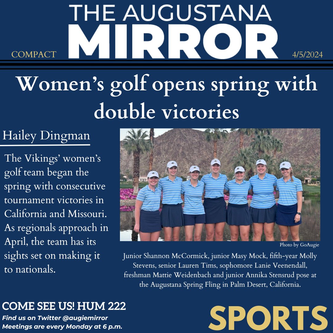 We released our compact issue today! You can find these online stories and more on our website at augiemirror.news. 
Here are some teasers for this current issue.