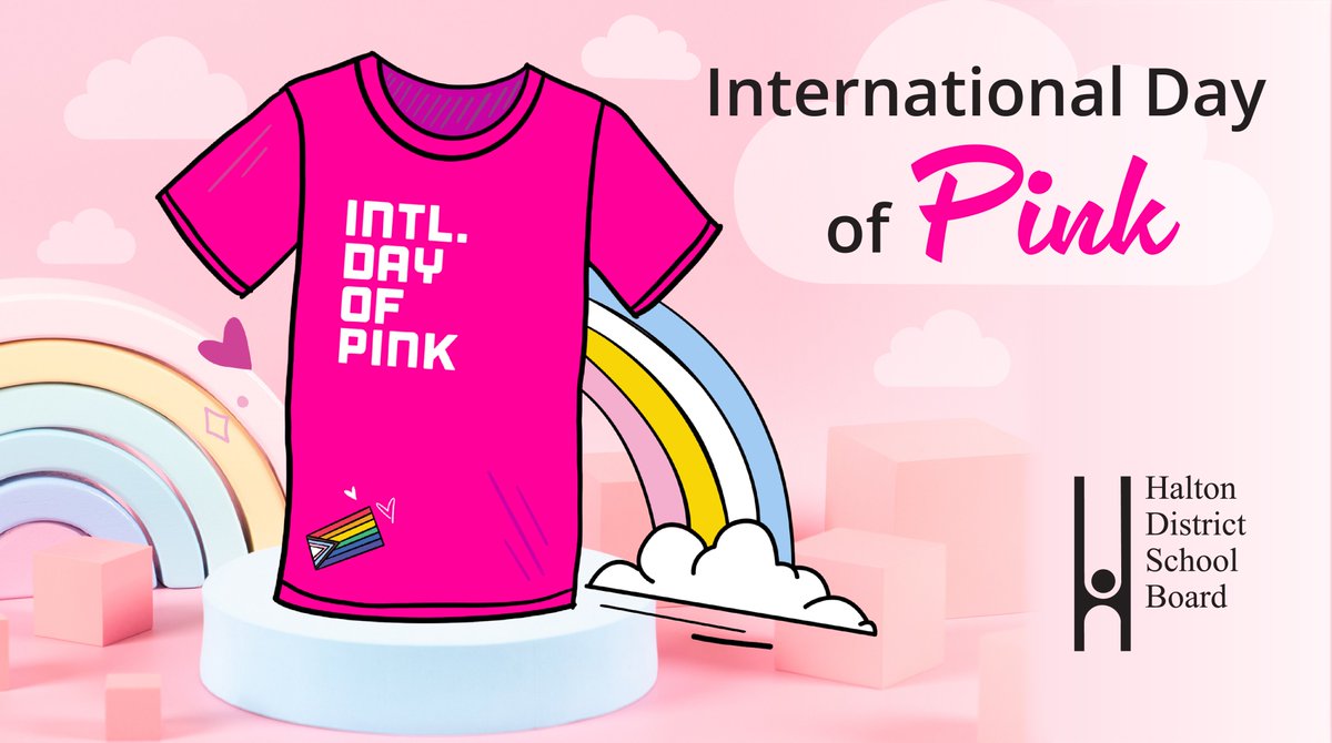 International #DayofPink is dedicated to creating a more inclusive world that is free of discrimination. The #HDSB is committed to upholding human rights and providing an environment that is inclusive and respectful and where all students and staff feel supported and safe.