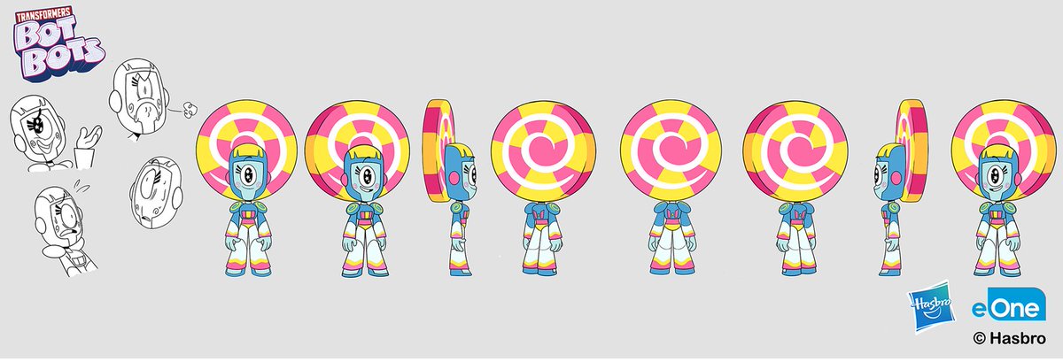 CottonGravy's tweet photo. More Botbots stuff I worked on! I think some parts of these designs got changed? Macaron doesn't have that open back dress thing going on in the final version. https://t.co/v2Cn1G45DO