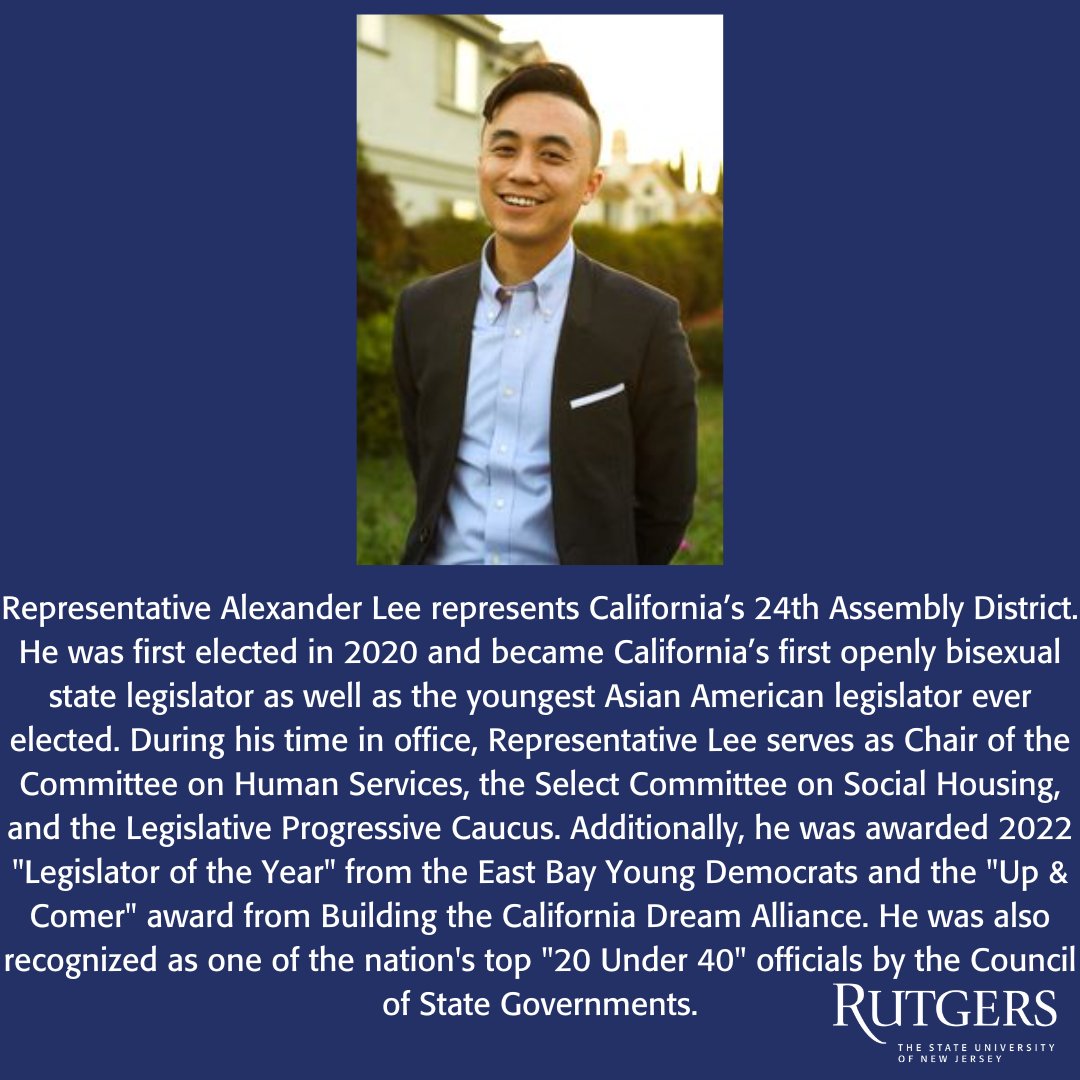 cyppyelp's tweet photo. Following our highlight on California, we are spotlighting their youngest YEL, Representative Alexander Lee. Swipe to learn more! https://t.co/1gheWV93Z9
