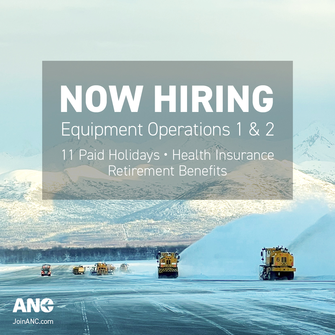 We have two openings for equipment operators: Sub-Journey 1 and Journey 2. Help ANC keep the big runways perfectly maintained and open year-round. Apply for Sub-Journey 1: bit.ly/3TPBBhL Apply for Journey 2: bit.ly/43LdWTZ