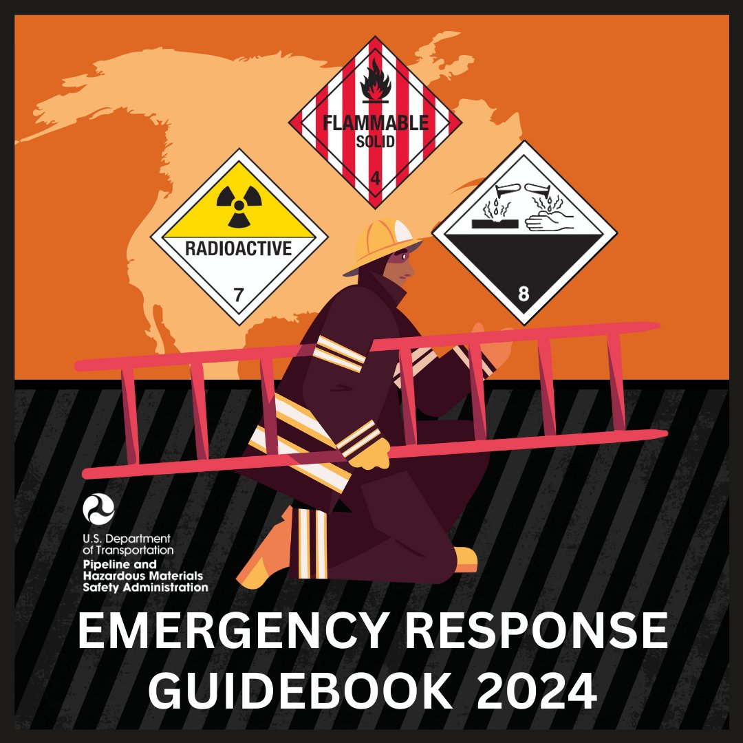 PHMSA and @Transport_gc are proud to announce the publication of the 2024 Emergency Response Guidebook (ERG)! This valuable safety resource provides first responders with essential information when responding to hazmat incidents.